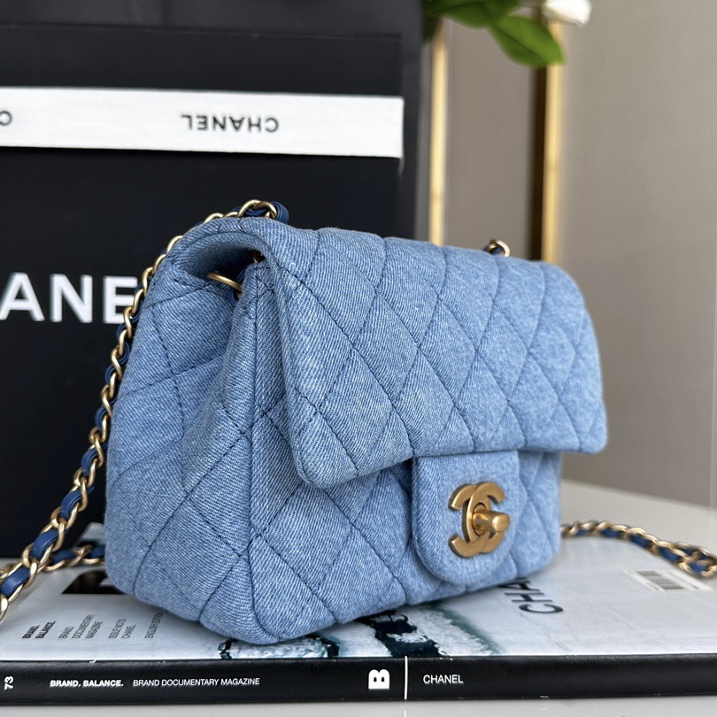 Chanel Classic Flag Bag Quilted Denim 20CM(Replica)1:1High-quality replica