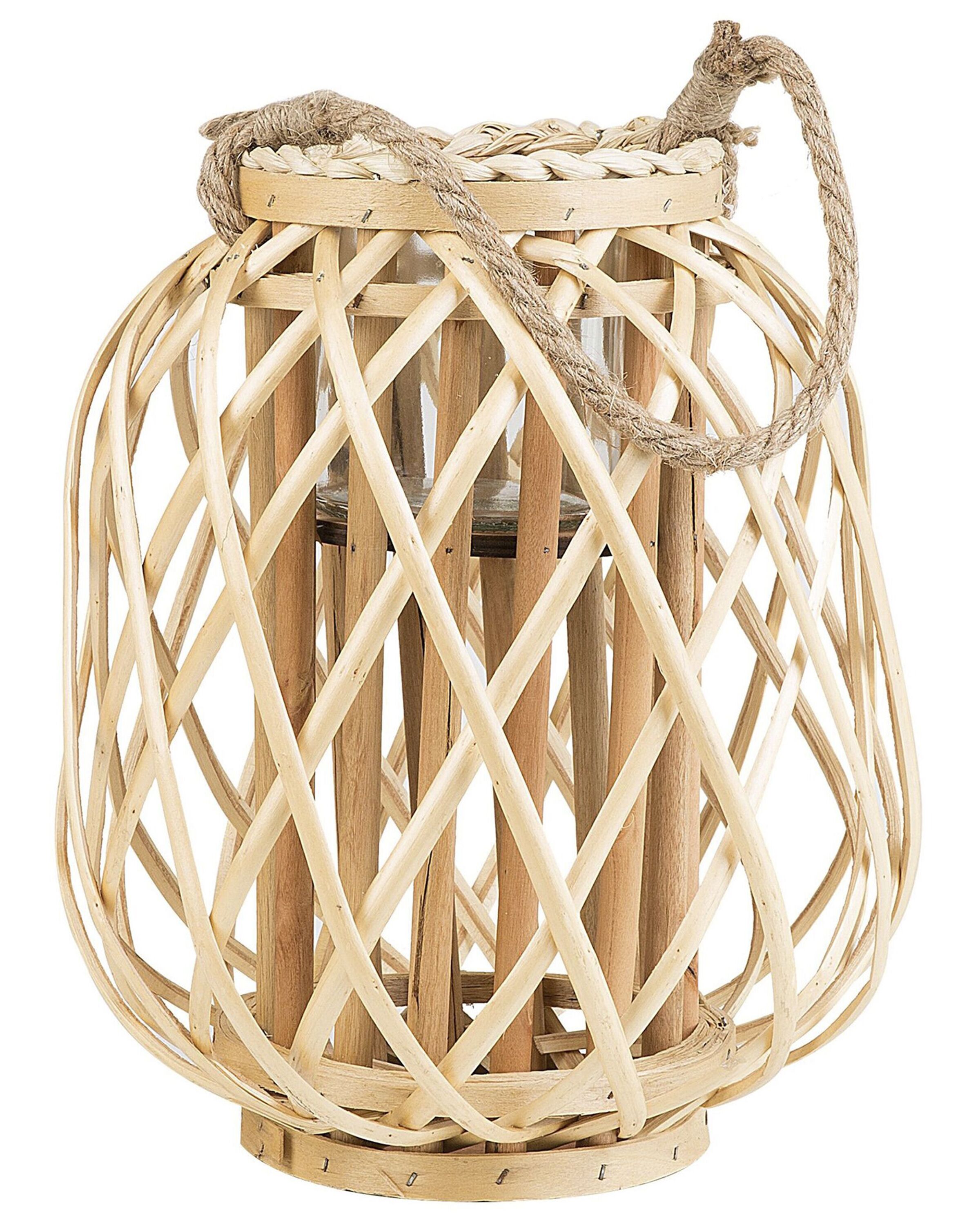 Lantern MAURITIUS Willow Wood 30 cm Natural