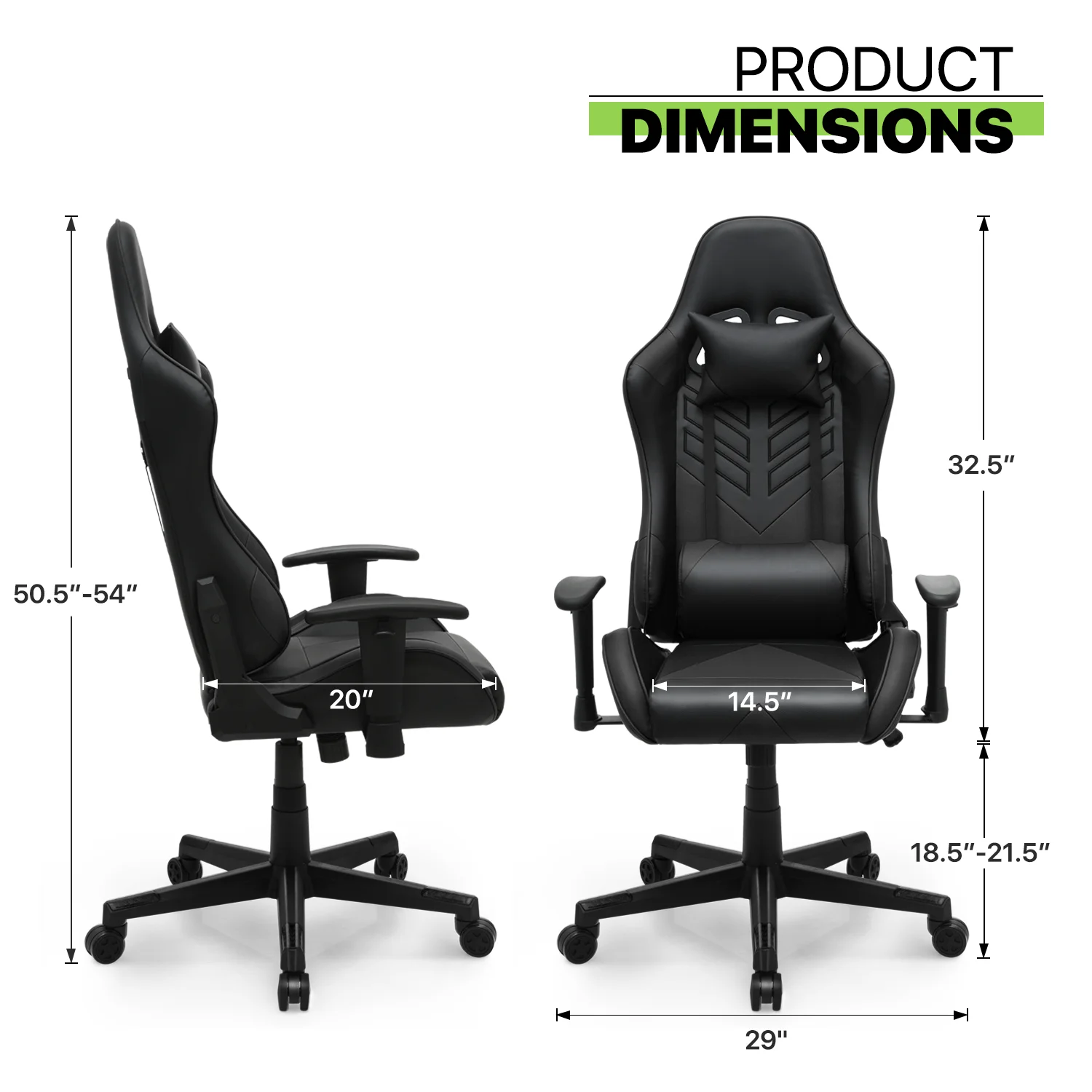 Magshion Ergonomic Gaming Chair, Comfortable Gaming Chair, Computer Chair Leather Desk Chair Adjustable Swivel Gaming Office Chair, Blue - Image 74