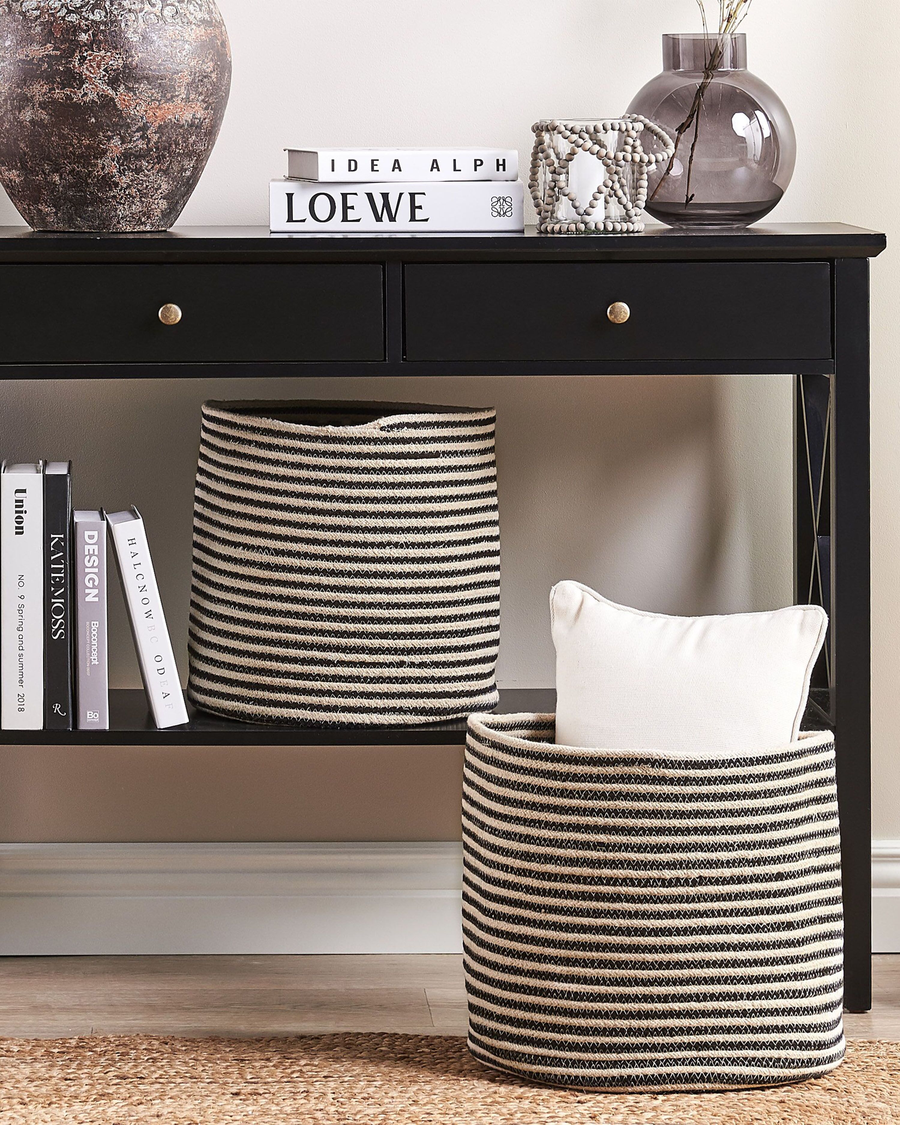 Set of 2 Baskets YERKOY Cotton Black
