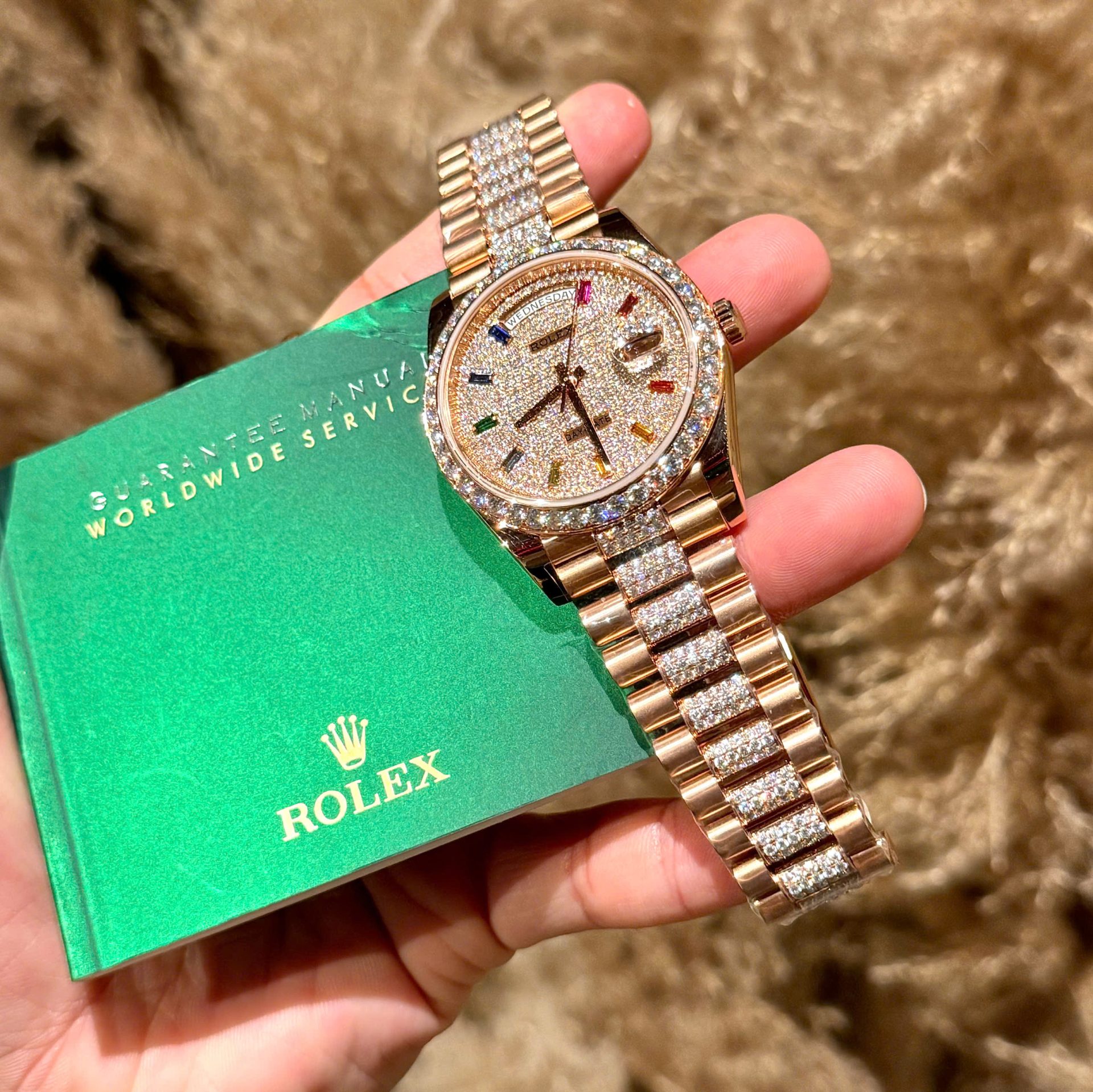 Rolex Day-Date Replica Watches Custom Moissanite Diamonds And Gold Wrapped 40mm - Top club