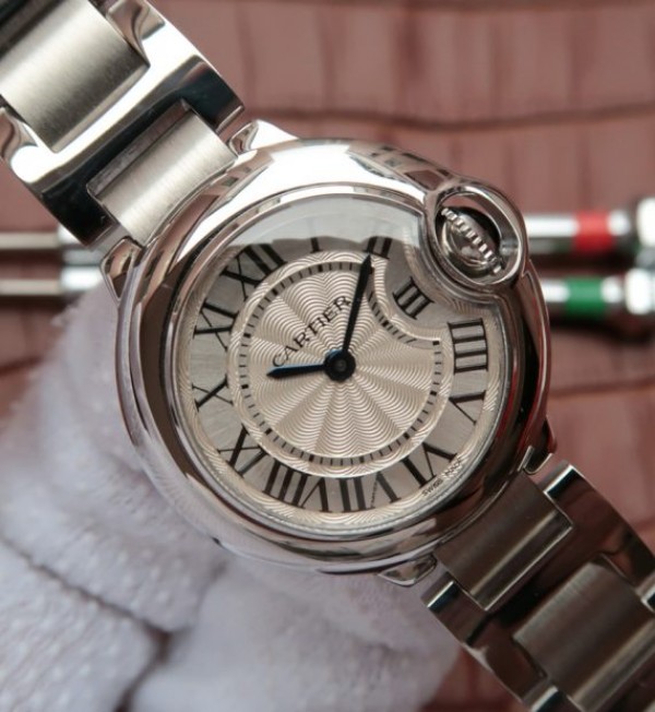 Replica Cartier Ballon Bleu Ladies 28mm SS White Dial SS Bracelet Ronda Quartz - Top club