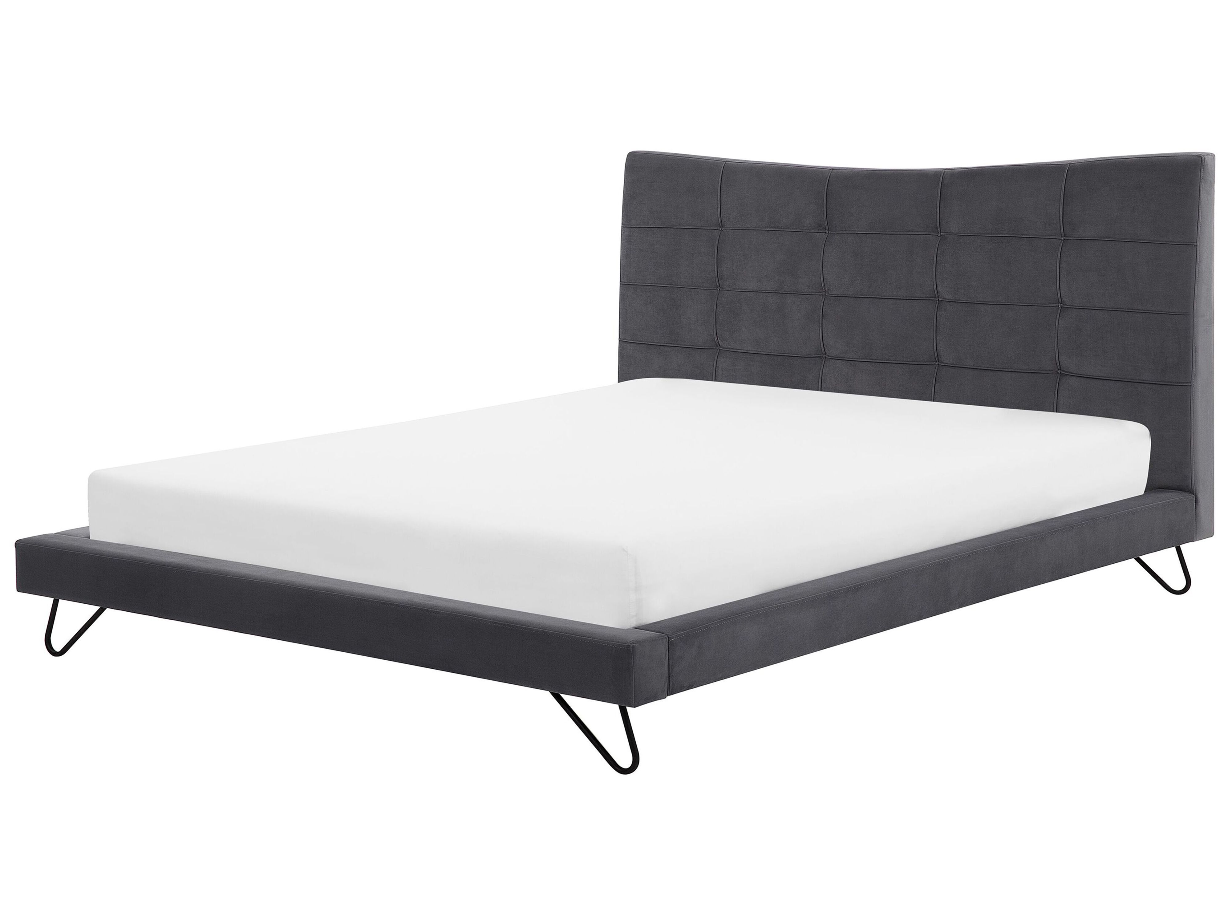 Bed Velvet LANNION 180 x 200 cm (EU Super King) Dark Grey