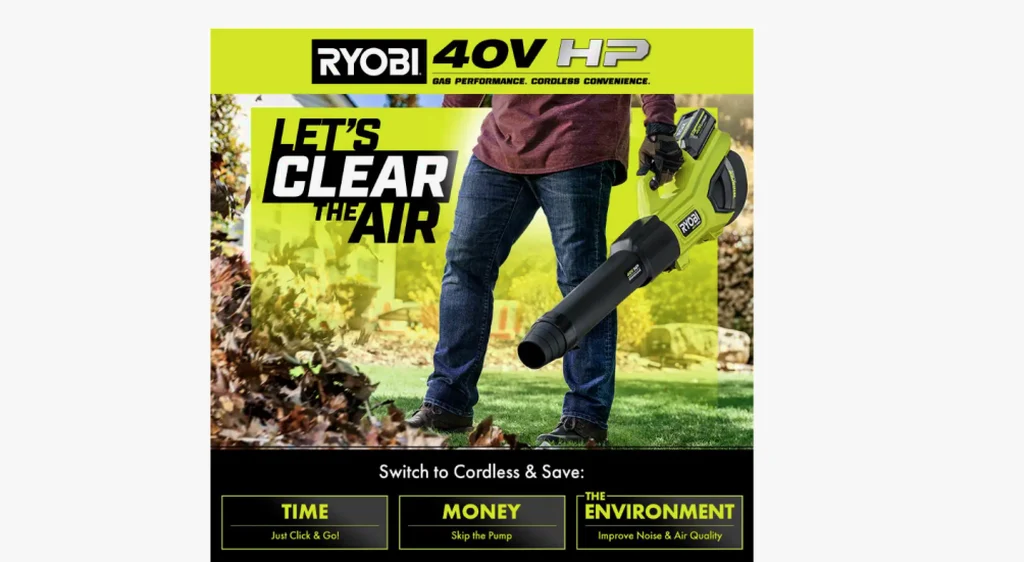 RYOBI 40V HP Brushless Cordless Leaf Blower, 730 CFM, 190 MPH, 2x 4.0 Ah Batteries And Charger - Image 14 RYOBI 40V HP Brushless Cordless Leaf Blower, 730 CFM, 190 MPH, 2x 4.0 Ah Batteries And Charger - Image 14
