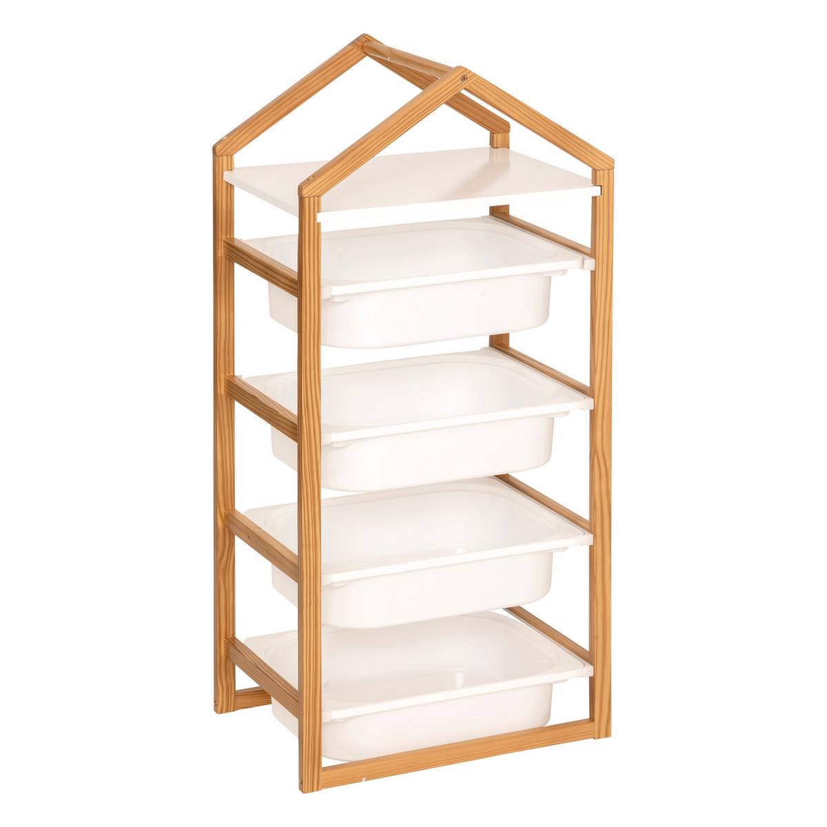 "Bako" 4-Shelf Storage Unit White, 43x94.5 cm