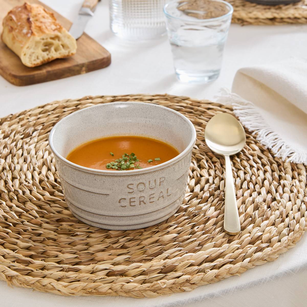 Bowl"Cafe" 500 ml, earthenware, White