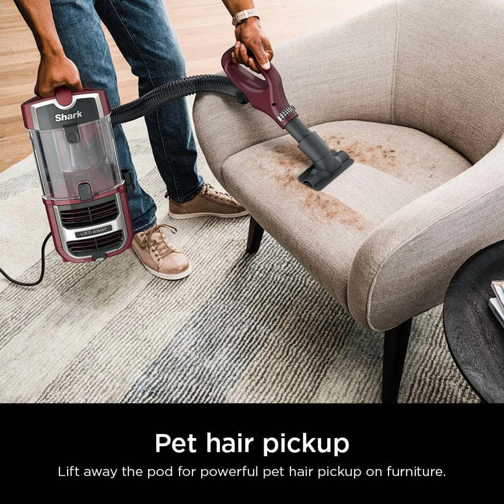 Shark Navigator Lift-Away Upright Vacuum, Pet Friendly, Powerful Suction, Self-cleaning Brushroll, HEPA Filter, Hard Floor and Carpet, Upholstery and Crevice Tool, ZU660 Burgundy - Image 4