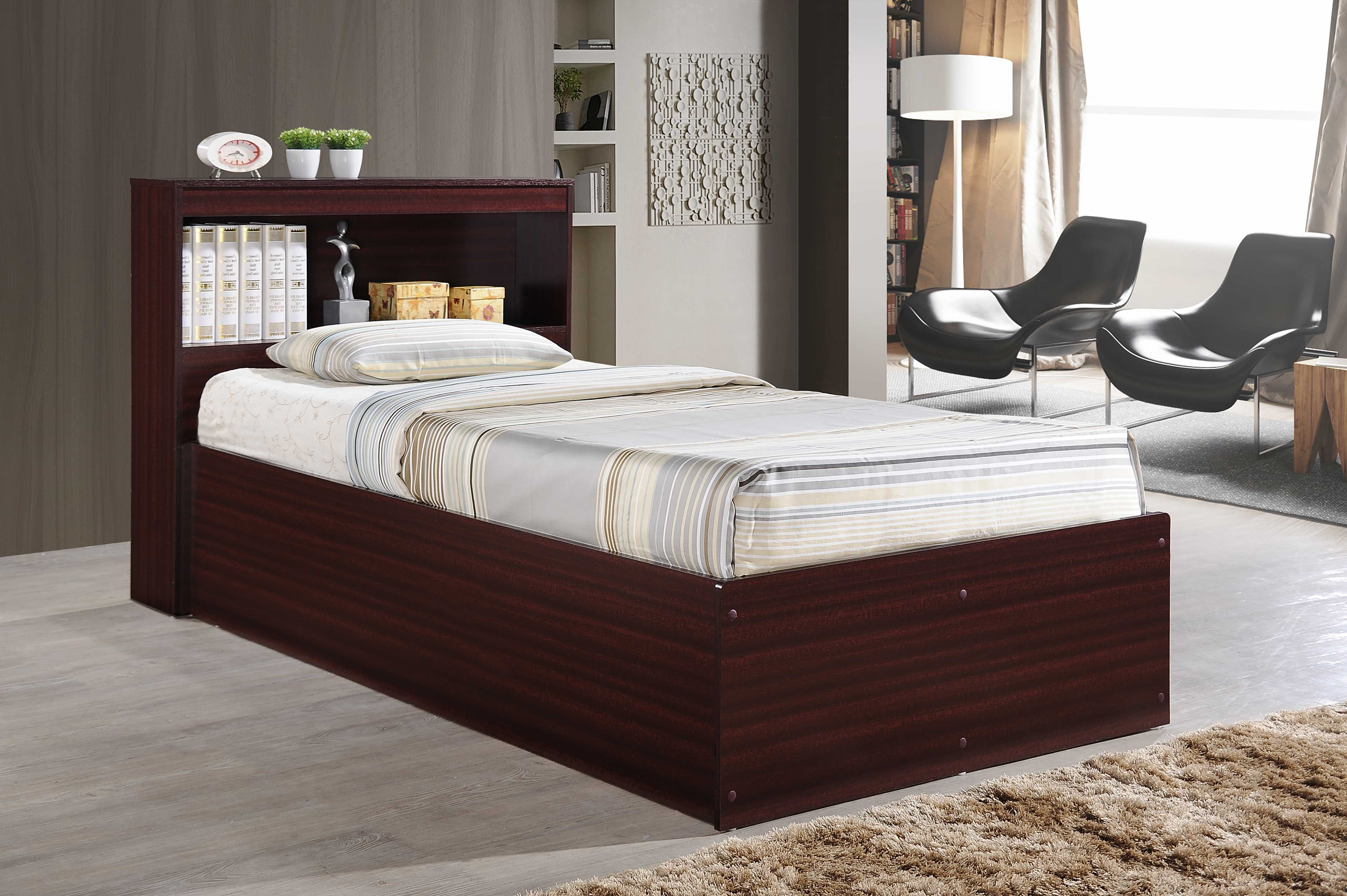 Hodedah Twin-Size Captain Bed with 3-Drawers and Headboard in White - Image 56