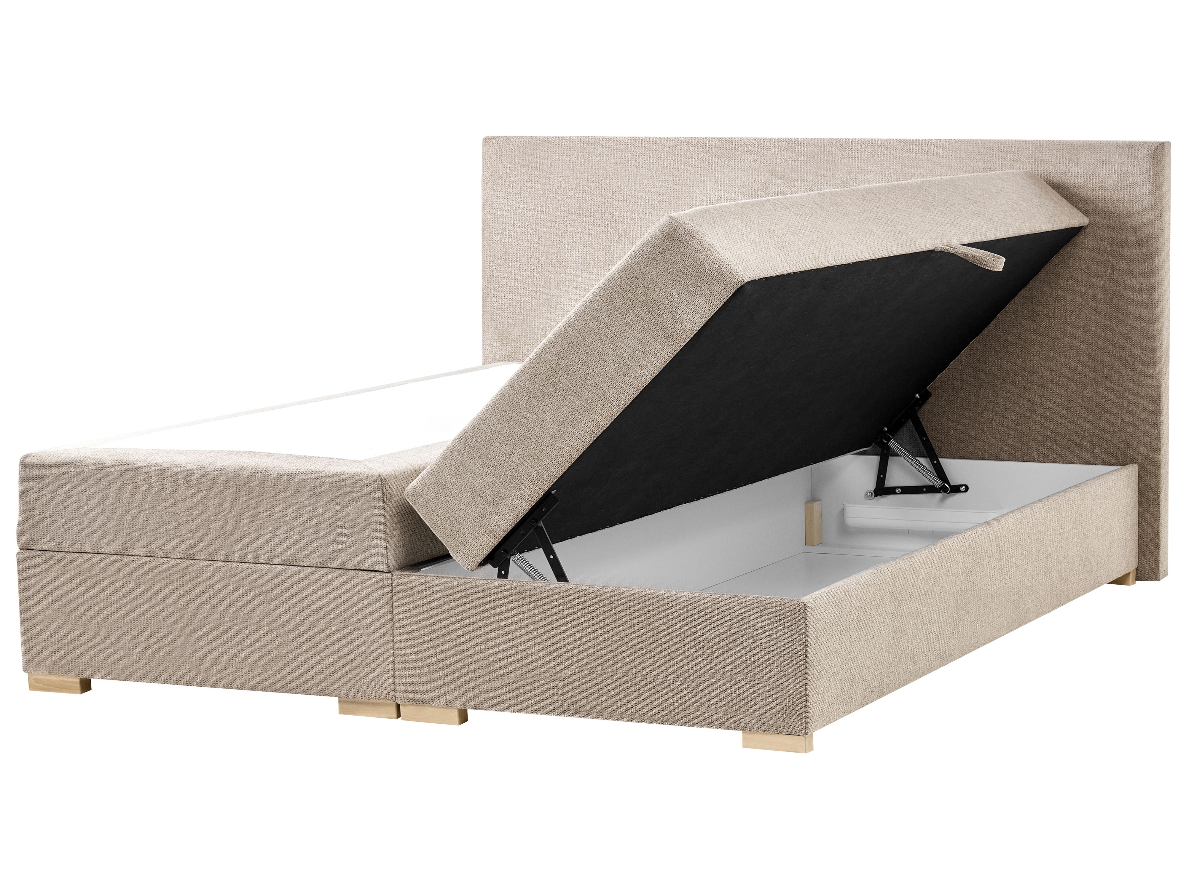 Divan Bed with Storage Fabric MAJOR 180 x 200 cm (EU Super King) Taupe