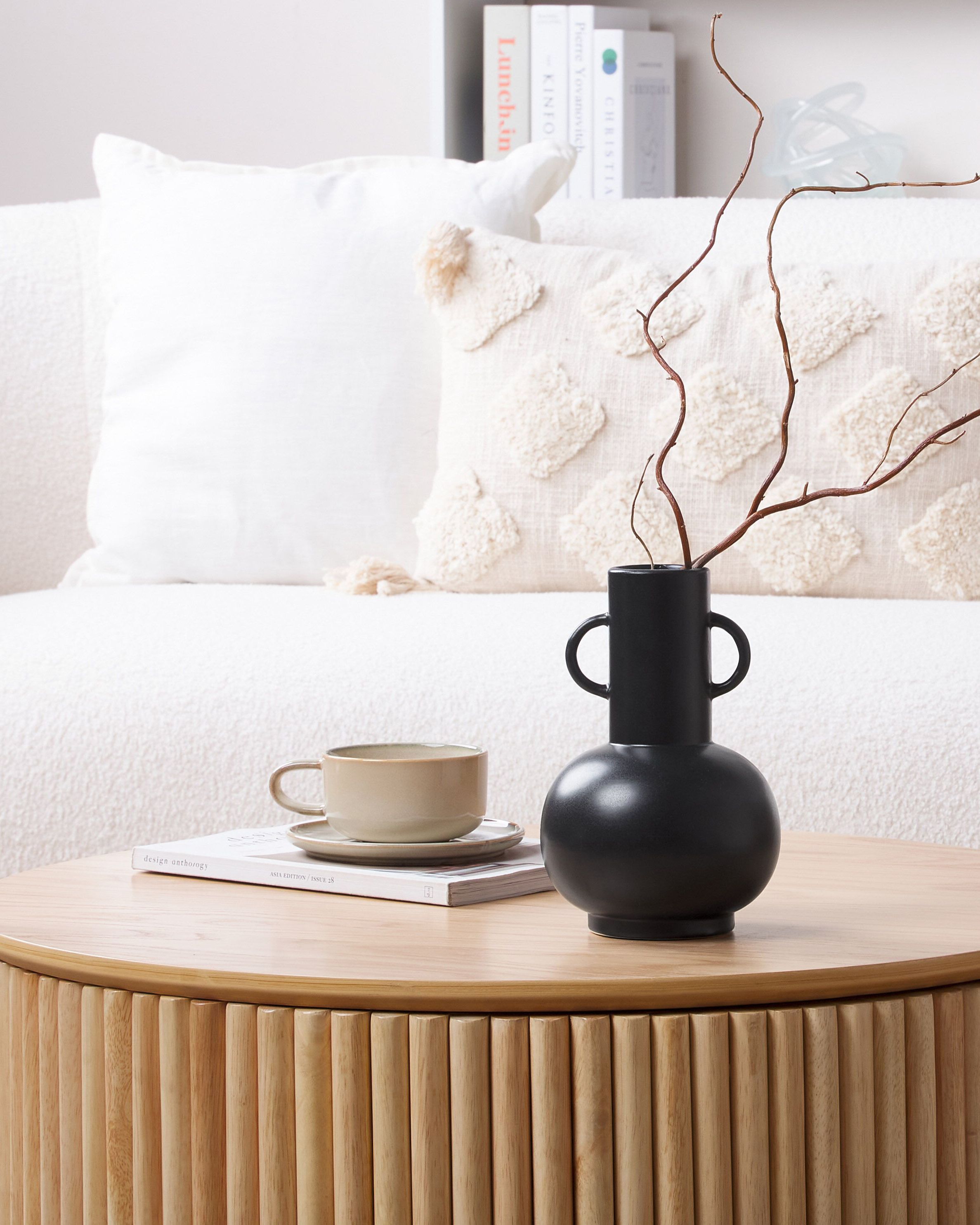 Flower Vase PEREA Ceramic 26 cm Black