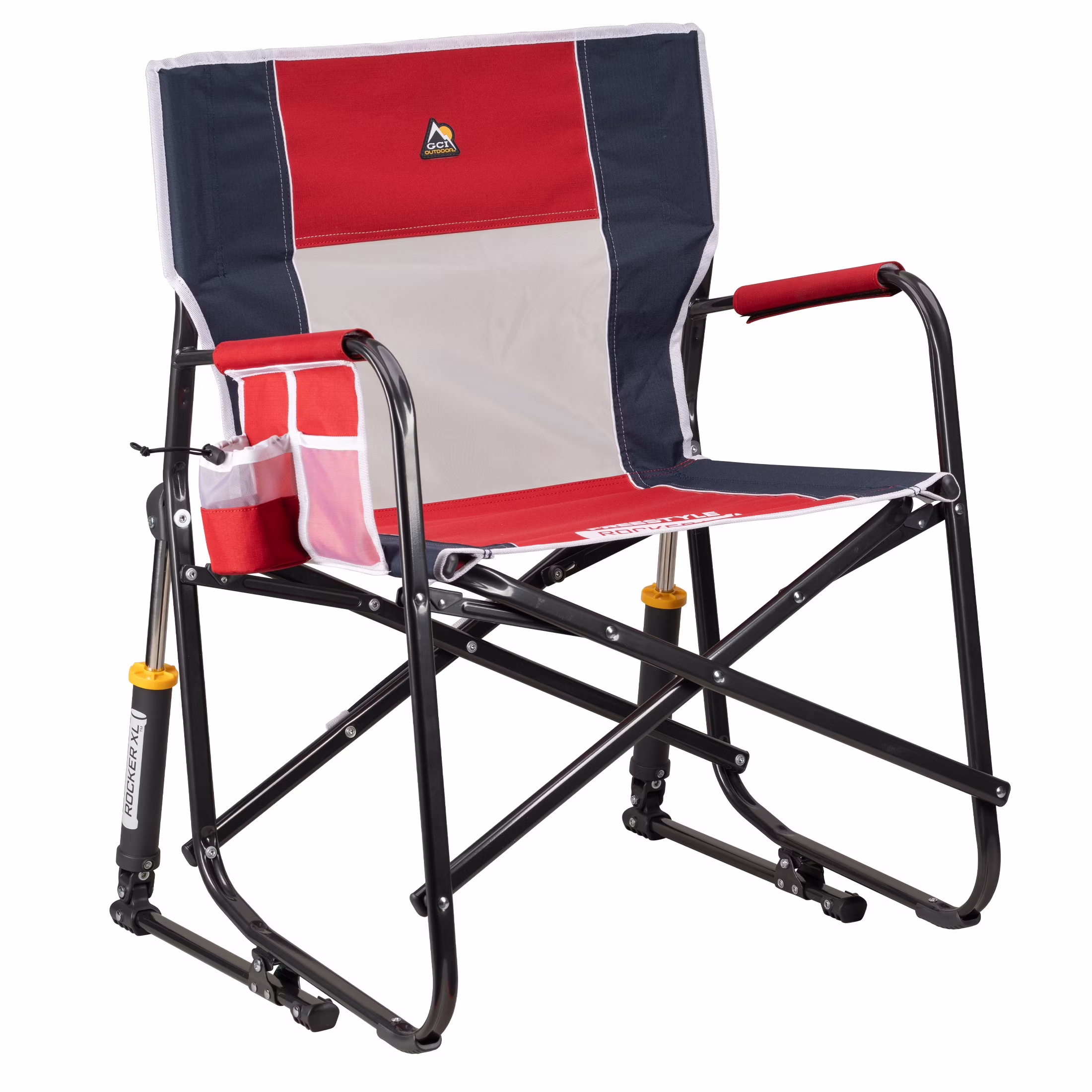GCI Outdoor Freestyle Rocker XL Oversized Foldable Rocking Camp Chair, Pewter - Image 3
