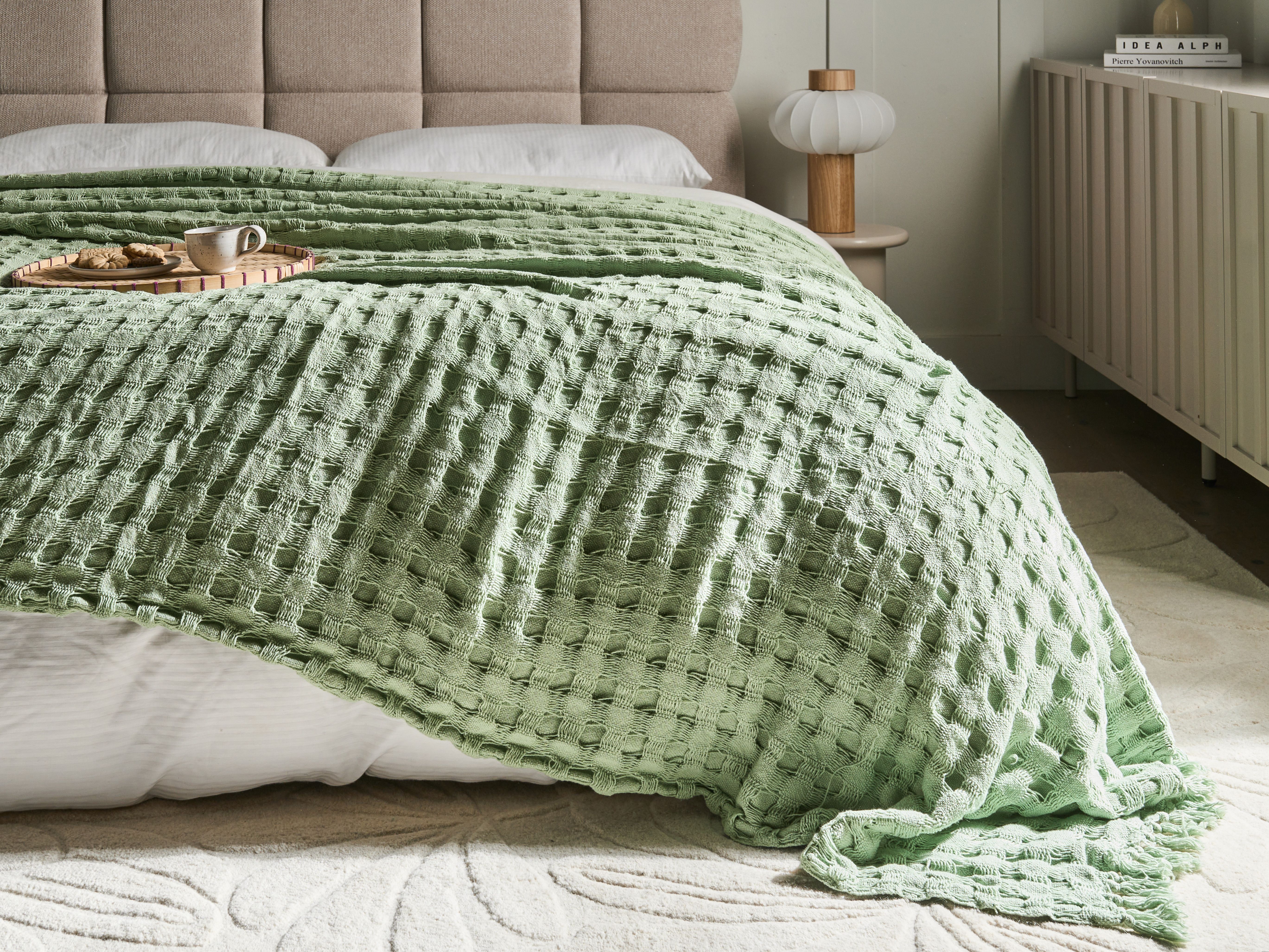 Bedspread BERE Cotton 220 x 240 cm Green