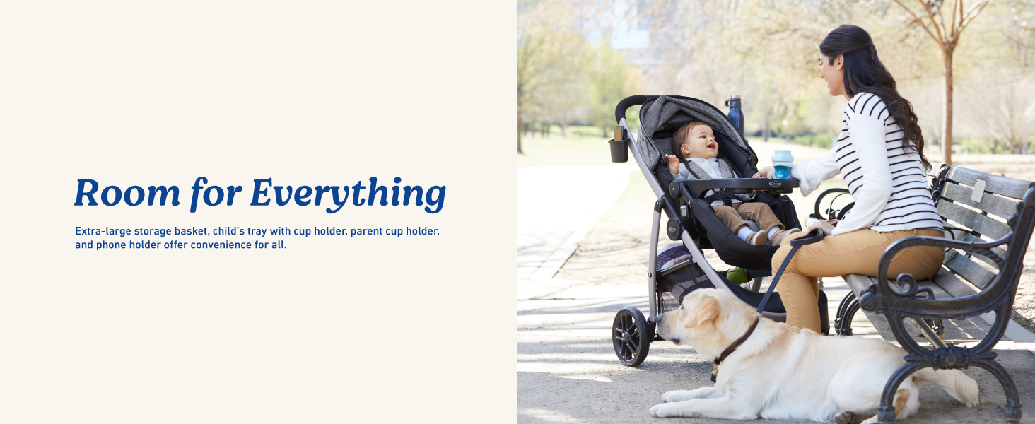 Système de voyage Graco Modes Pramette 3-en-1 : de la place pour tout, panier de rangement extra-large et pratique