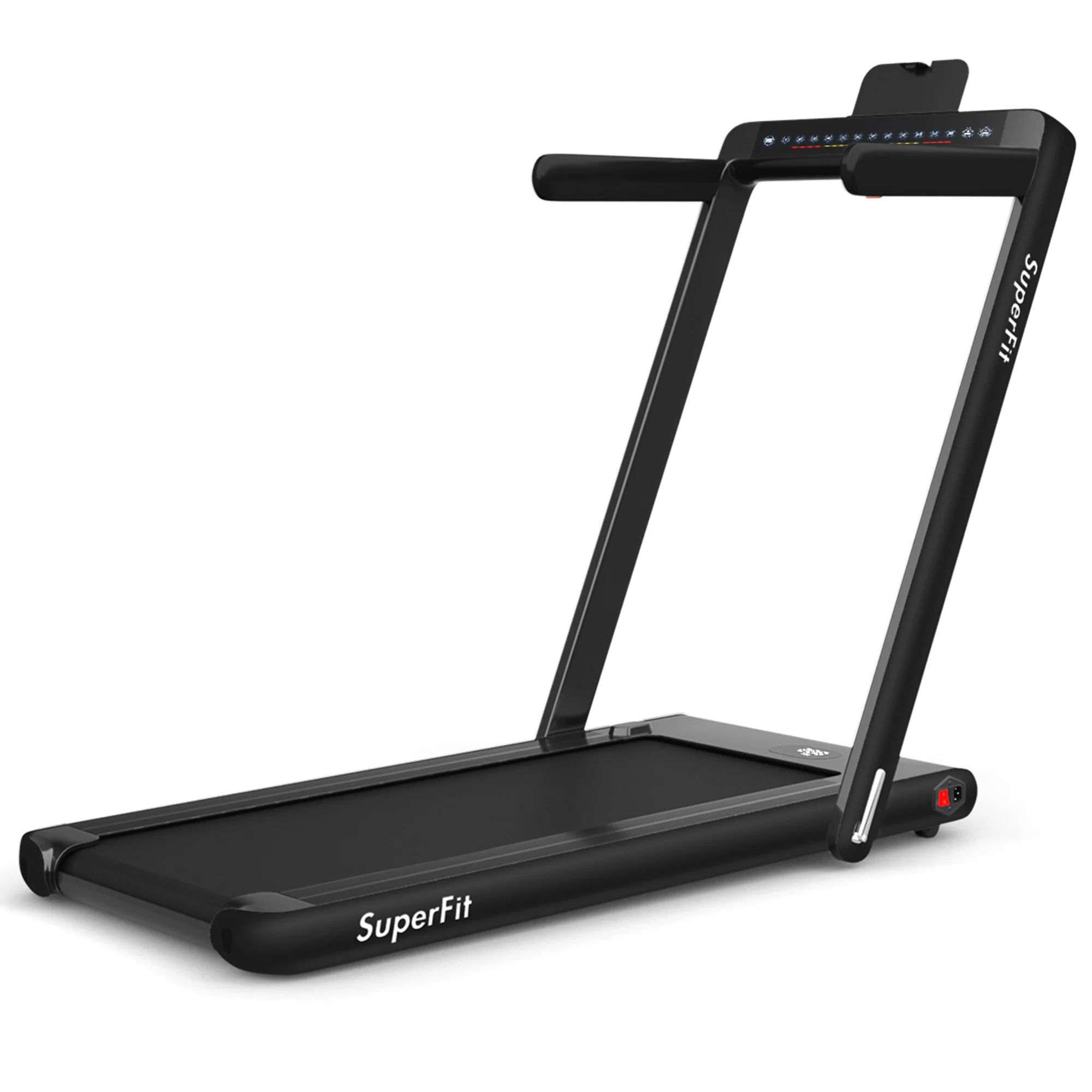 Gymax 2 in 1 Folding Treadmill 2.25HP Running Machine w/ Dual Display APP Control Black - Image 15