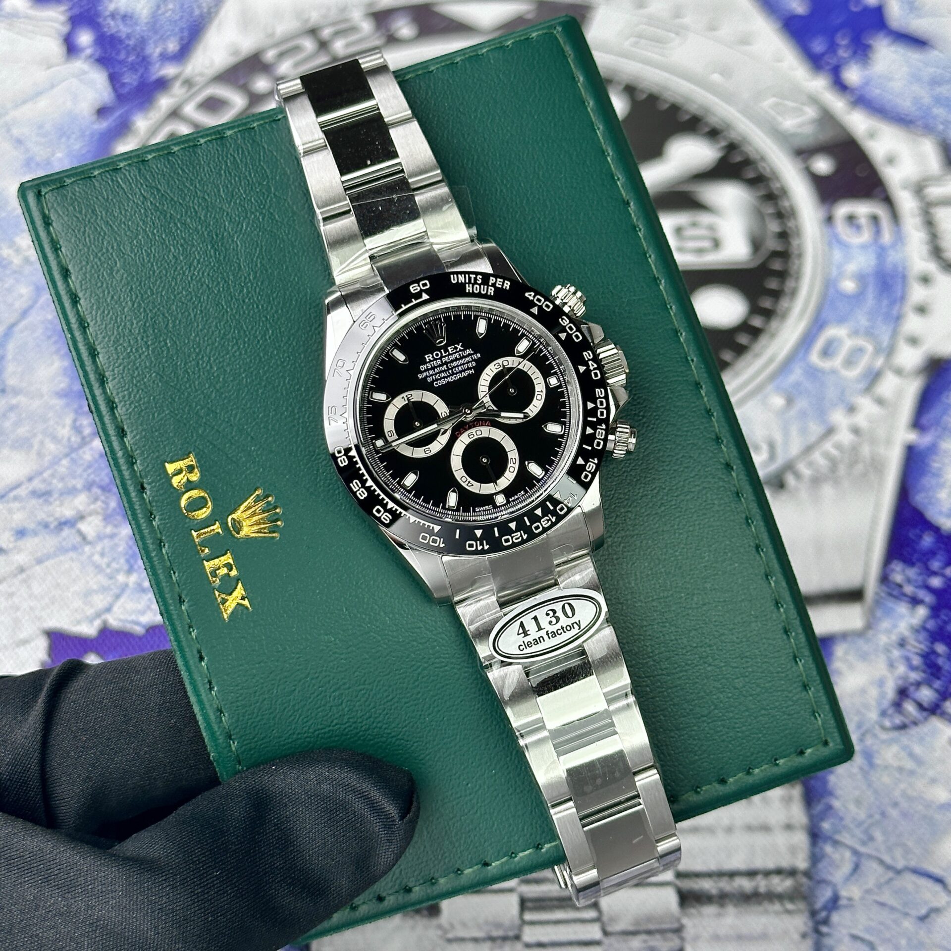 Rolex Replica 1:1 Watch Daytona 116500LN Godzilla Black Dial Clean Factory 40mm - Elite Watch Atelier