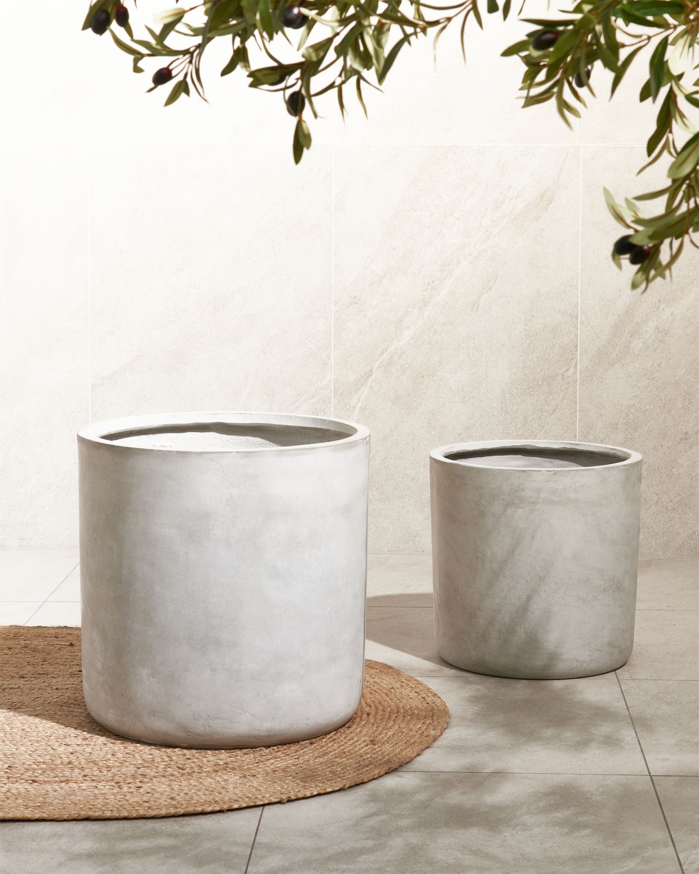 Plant Pot MESSENE 51 cm Light Grey