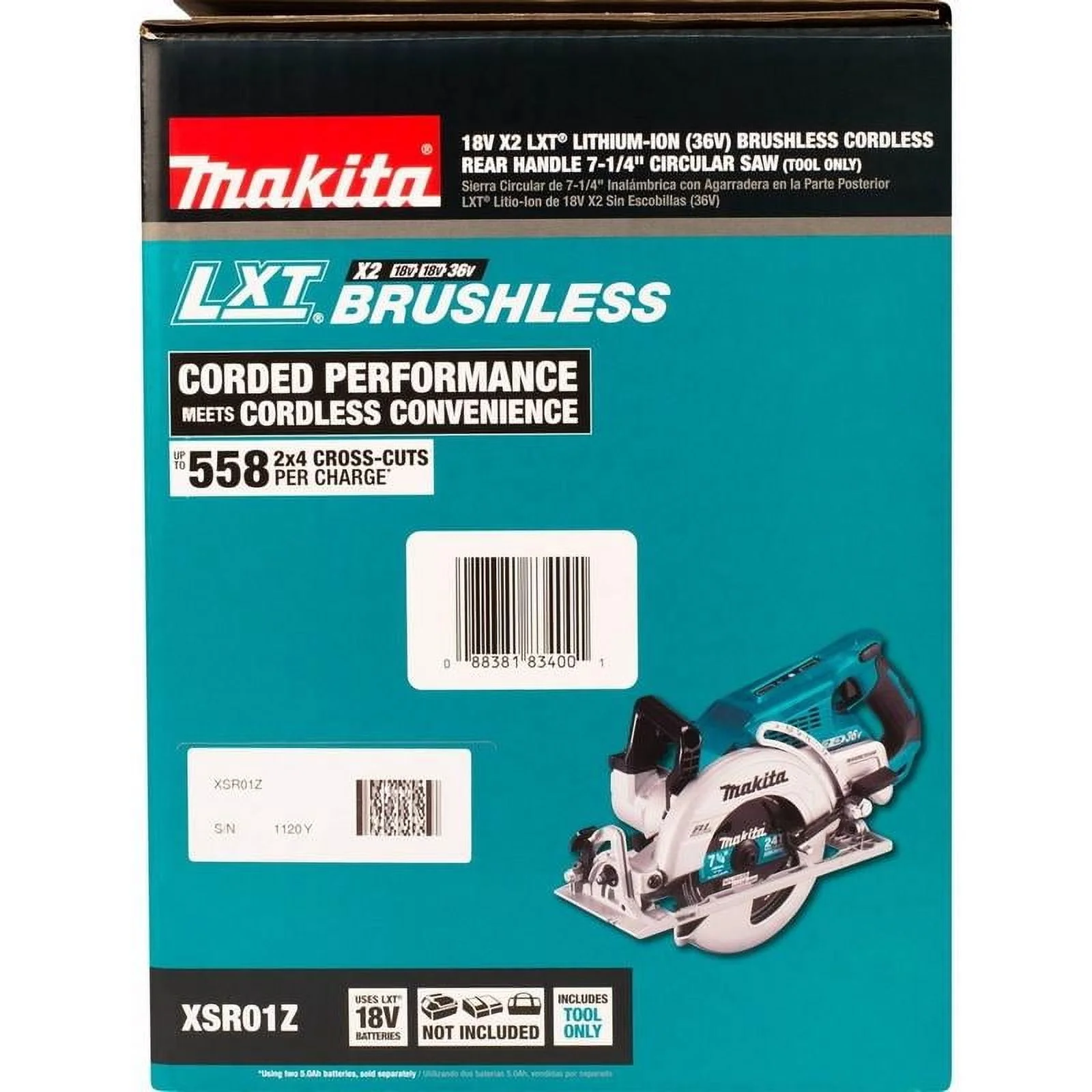 Makita Circular Saw, 7.25 in Dia, 5100 RPM XSR01Z - Image 11