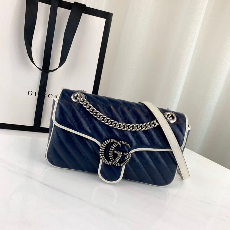 Replica Gucci Gg Marmont Small Shoulder Bag 443497 Blue1:1High-quality replica