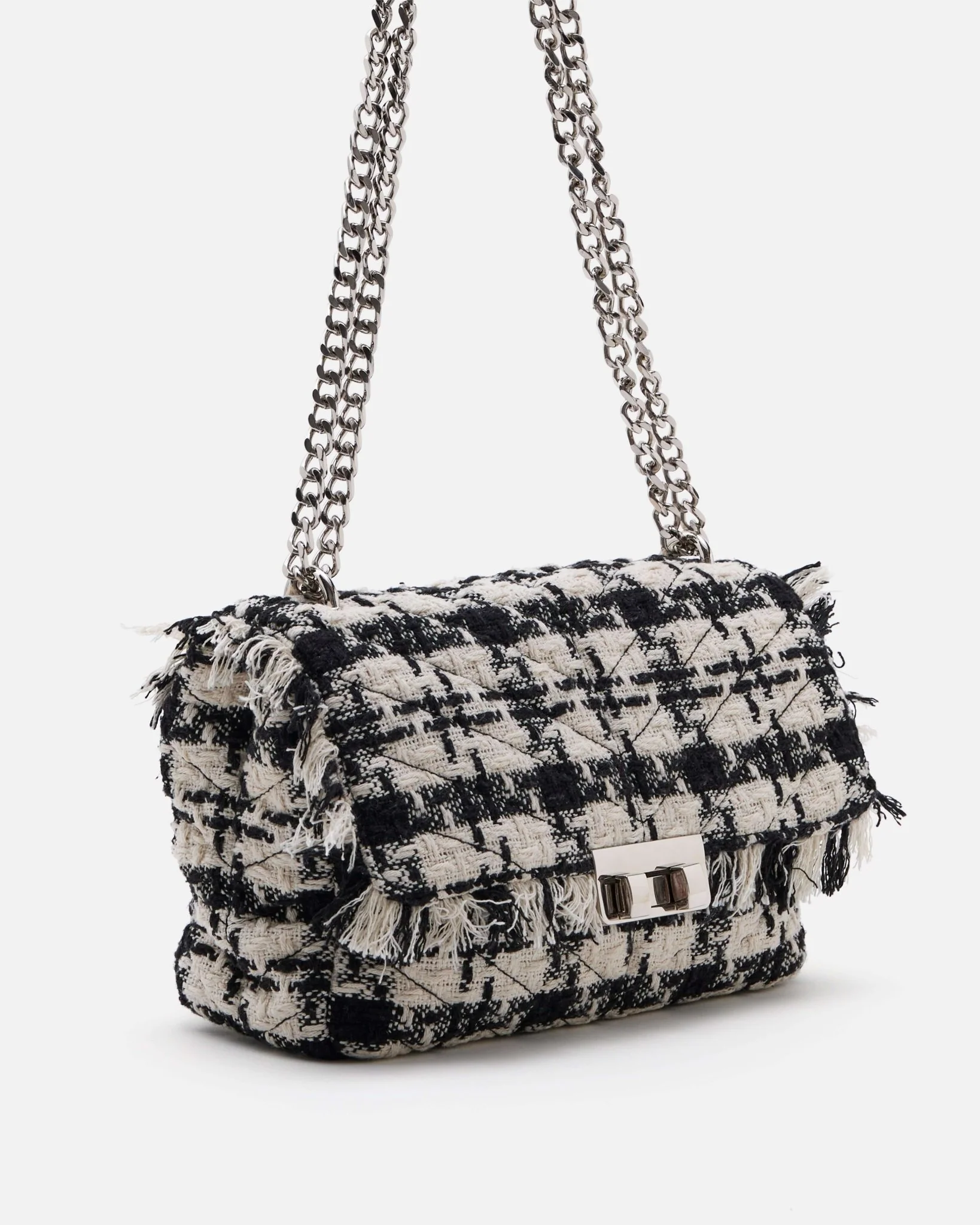 SAC JETHYF/TIS - Bandoulière Giully surpiqué noir blanc