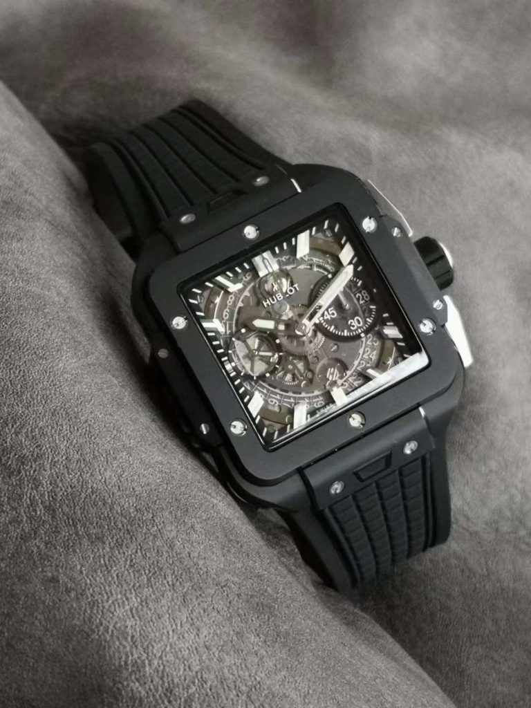 Hublot Replica 1:1 Watch Black Ceramic Square Bang Unico Chronograph 42mm - Elite Watch Atelier