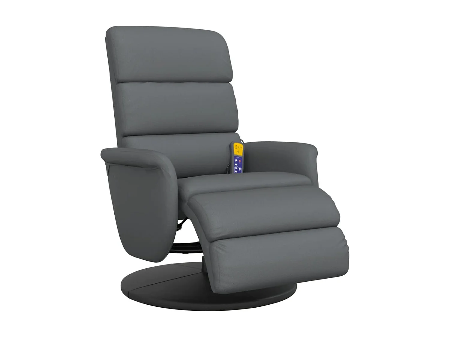 Fauteuil inclinable-Fauteuil salon de massage repose-pieds gris similicuir SHL2532