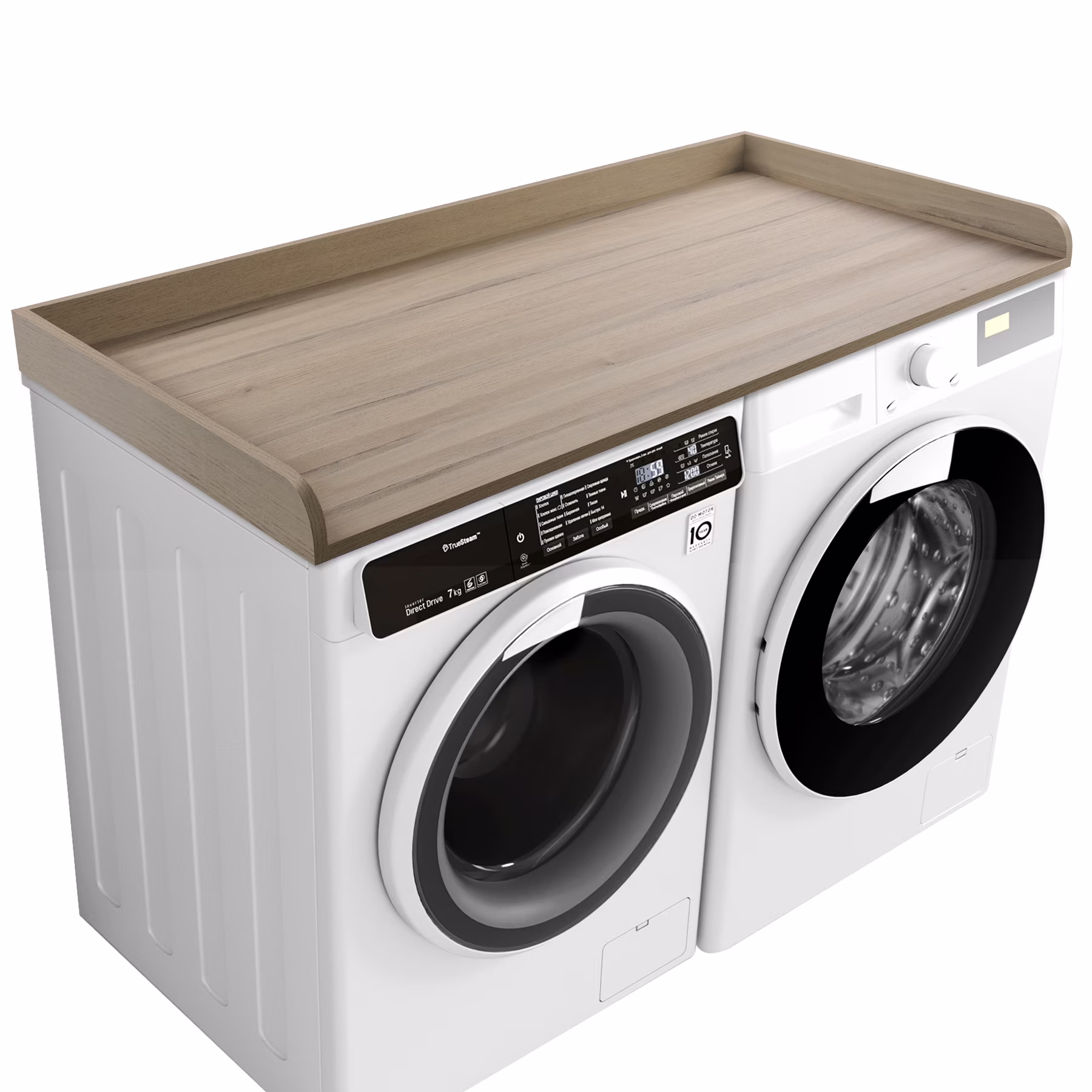 Kaboon Washer Dryer Countertop with Edge Rails, 27.5" x 54", Light Walnut - Image 10