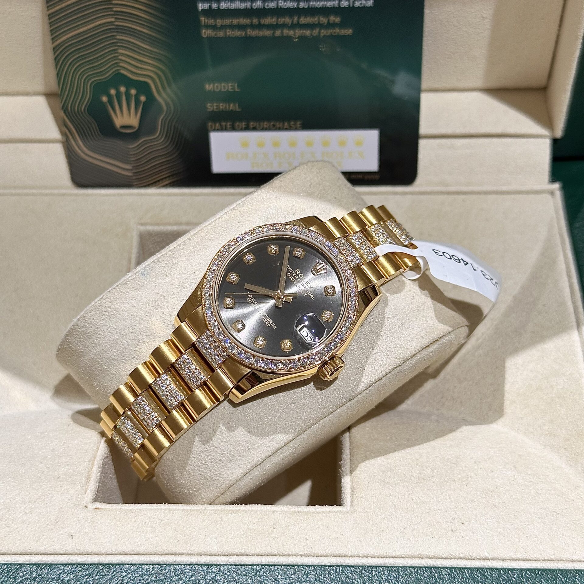 Rolex Rep 11 Watch DateJust Women s 18K Gold Wrapped With Moissanite Diamonds 31mm - Top club