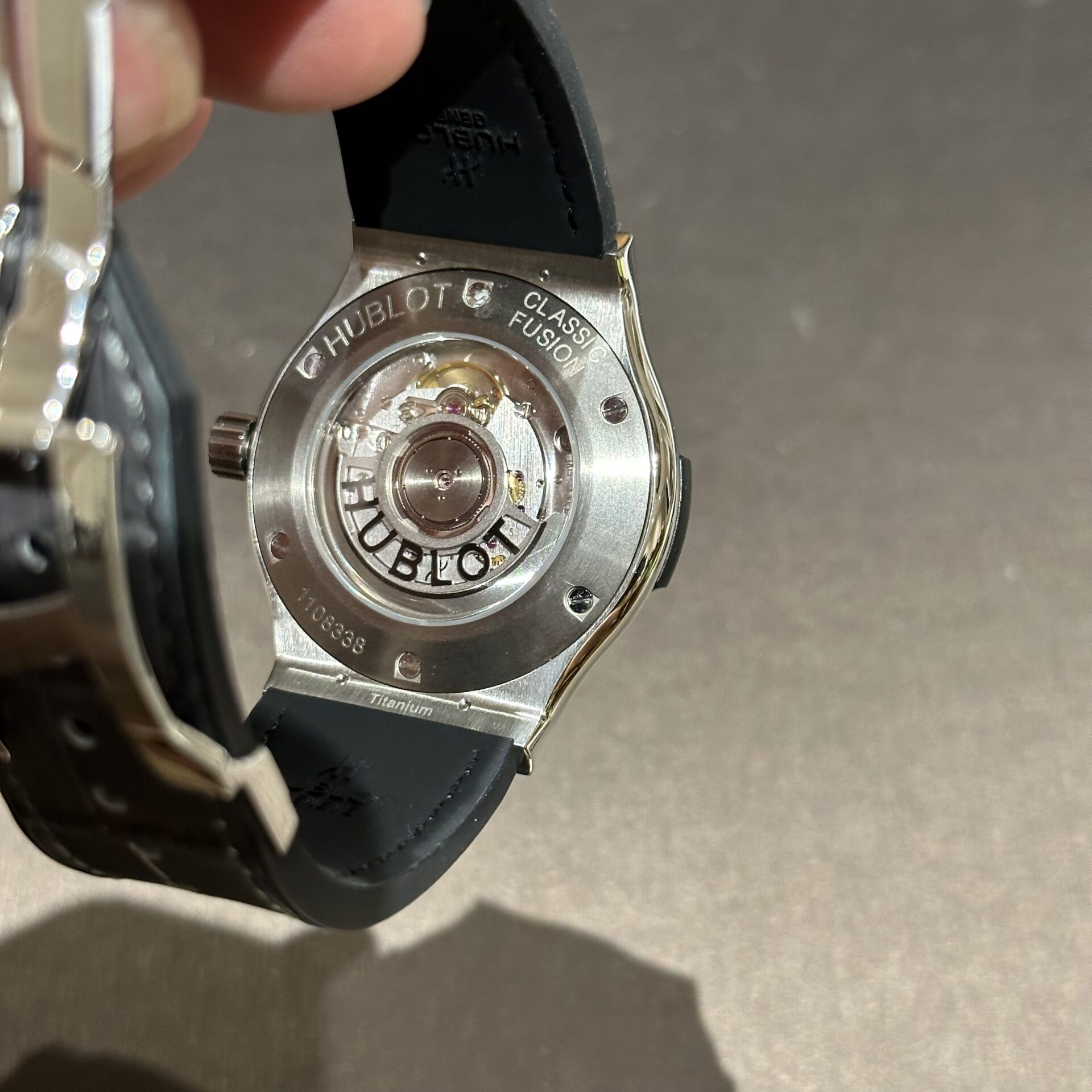Hublot Replica Watch With Full Diamond Moissanite Diamonds Gray Dial Leather Strap 42mm - Top club