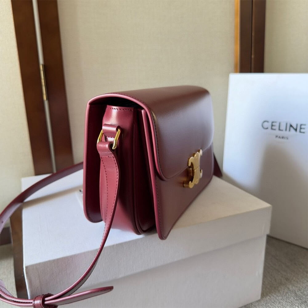 CELINE CLASSIQUE TRIOMPHE BAG in shiny calfskin(HIGH-END GRADE)1:1High-quality replica