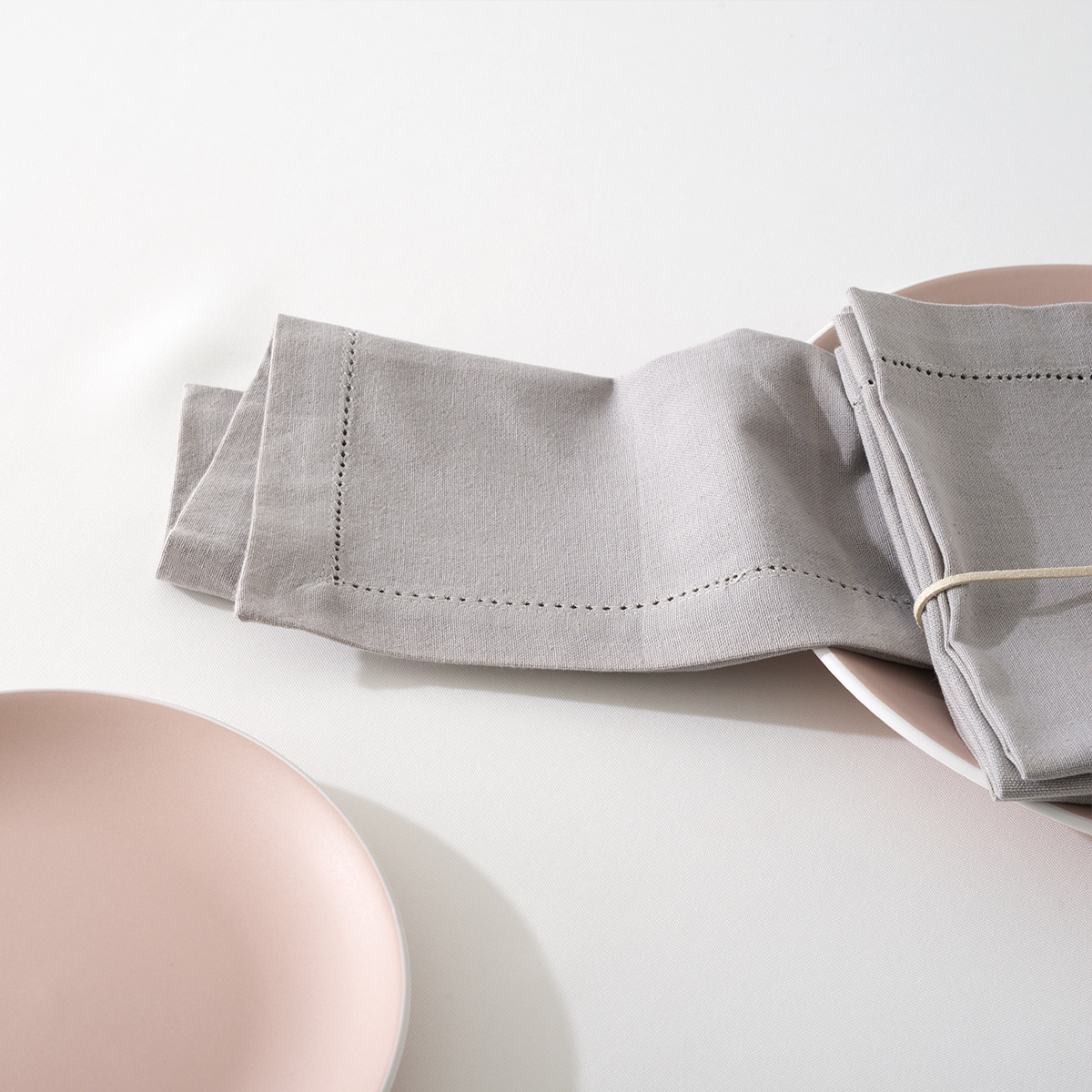 Set of 4 napkins "Chambray" Mouse grey, 40x40 cm