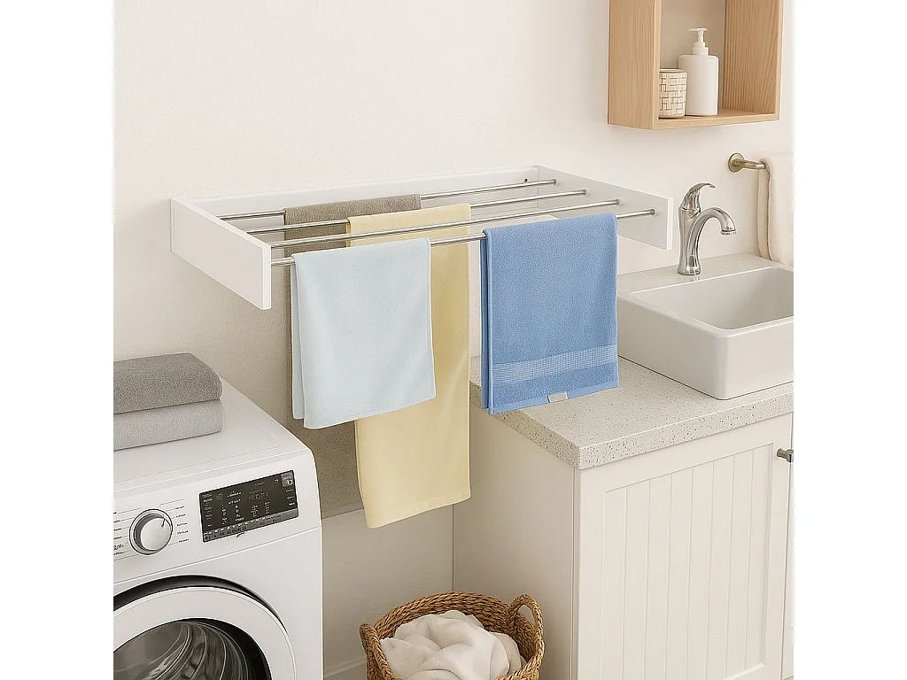 Séchoir à linge mural COBRA blanc 100cm