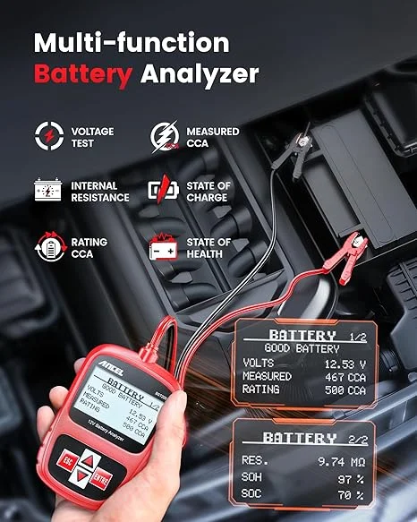 ANCEL BST200 Car Battery Tester 12V with ANCEL PB100 Automotive Power Circuit Probe Tester