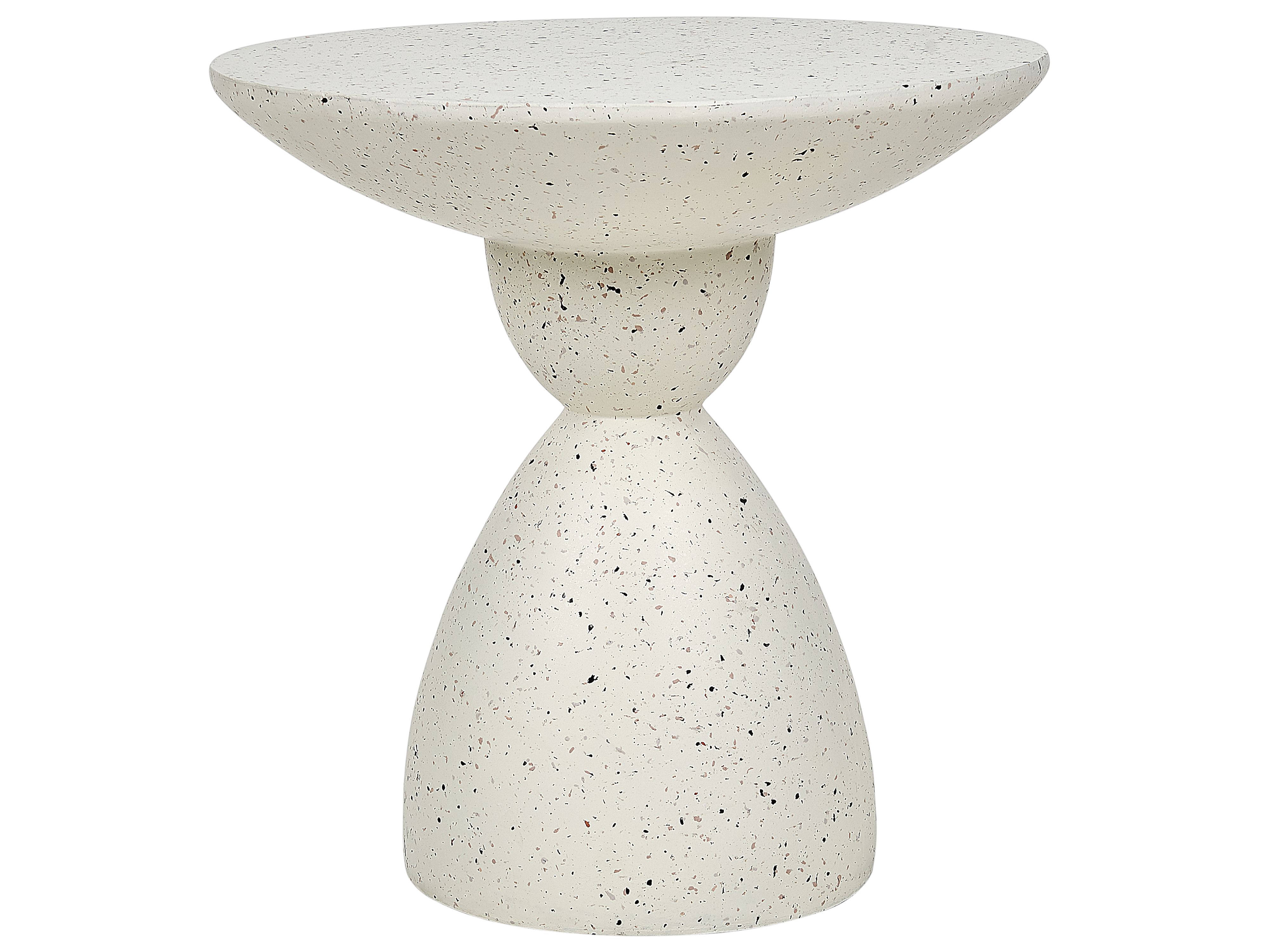 Side Table CAFFI 50 cm 50 cm White Terrazzo