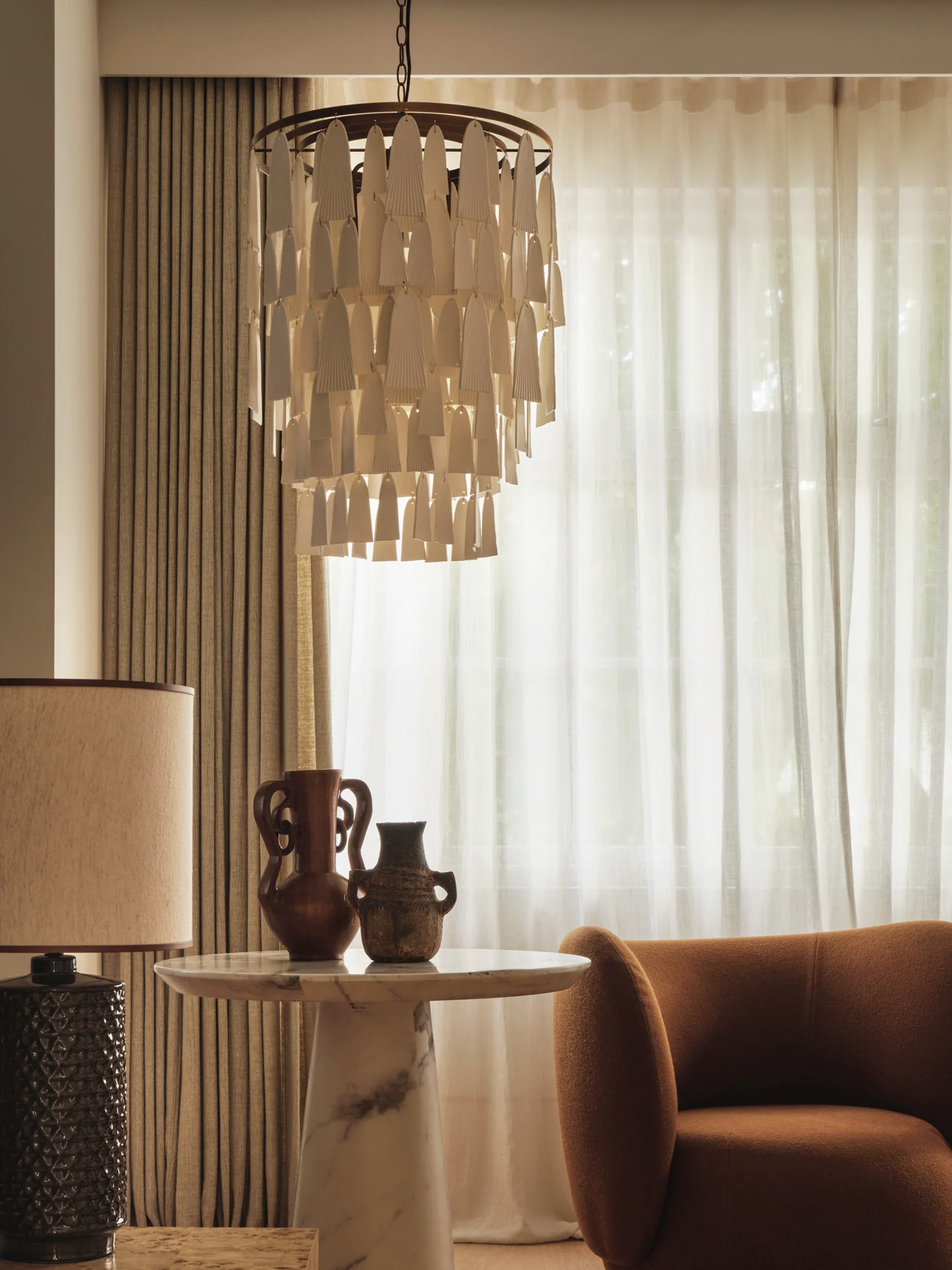 Woven chandelier