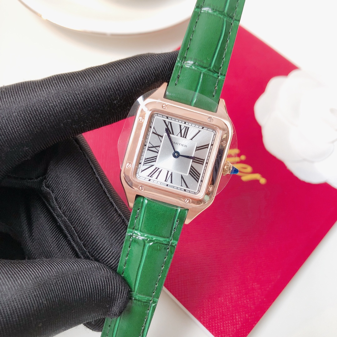 Santos Demoisell - Steel Mini - Green Gold Colour(1:1 replica) - Elite Watch Atelier