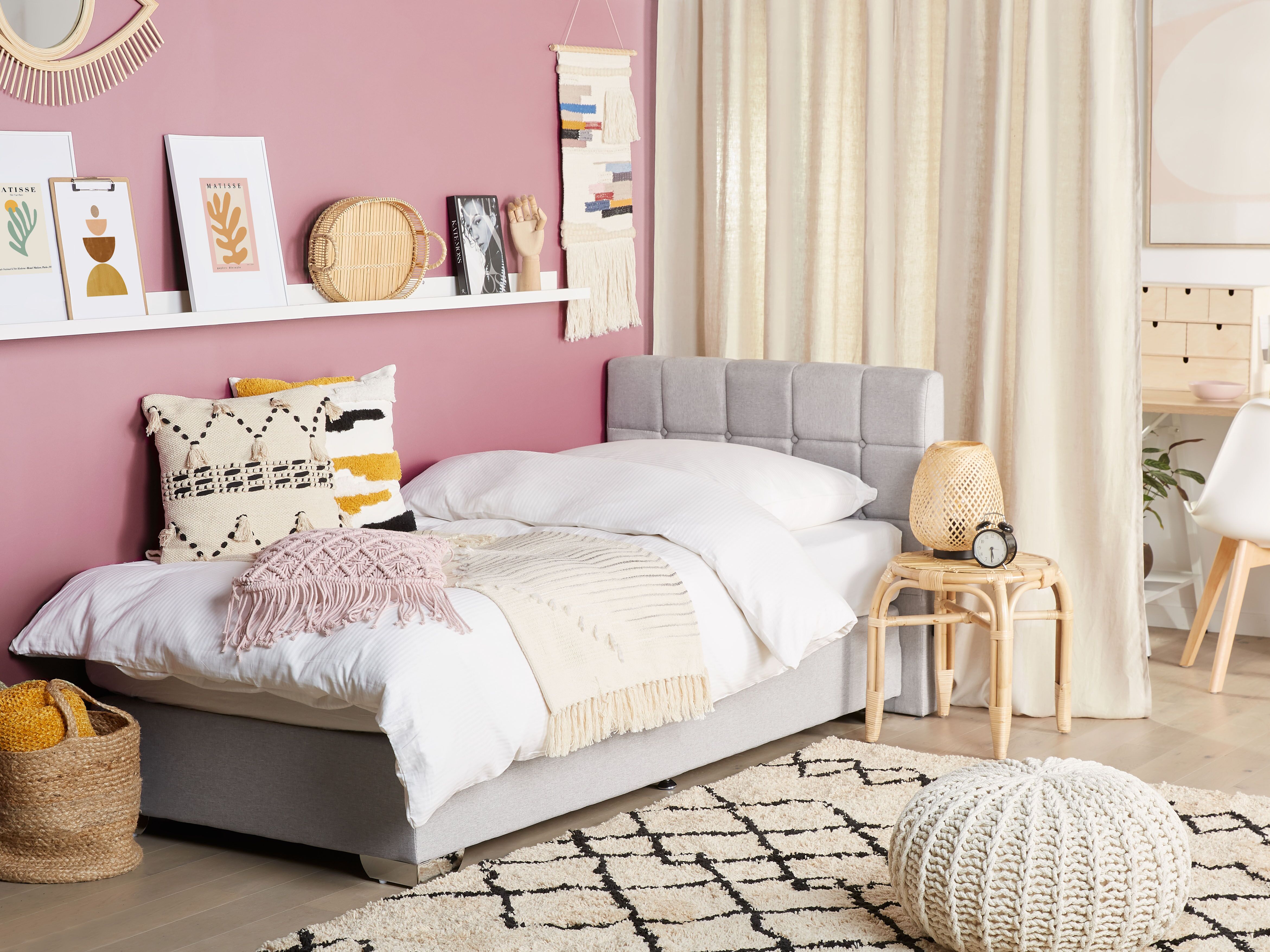 Divan Bed Fabric ADMIRAL 90 x 200 cm (EU Single) Light Grey