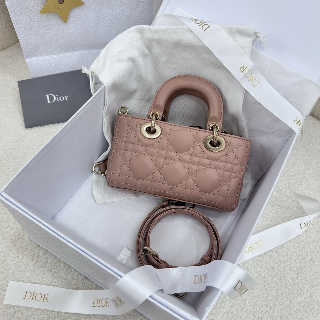 Dior Small Lady D-Joy Bag Pink For Women 6,3in/16cm1:1High-quality replica