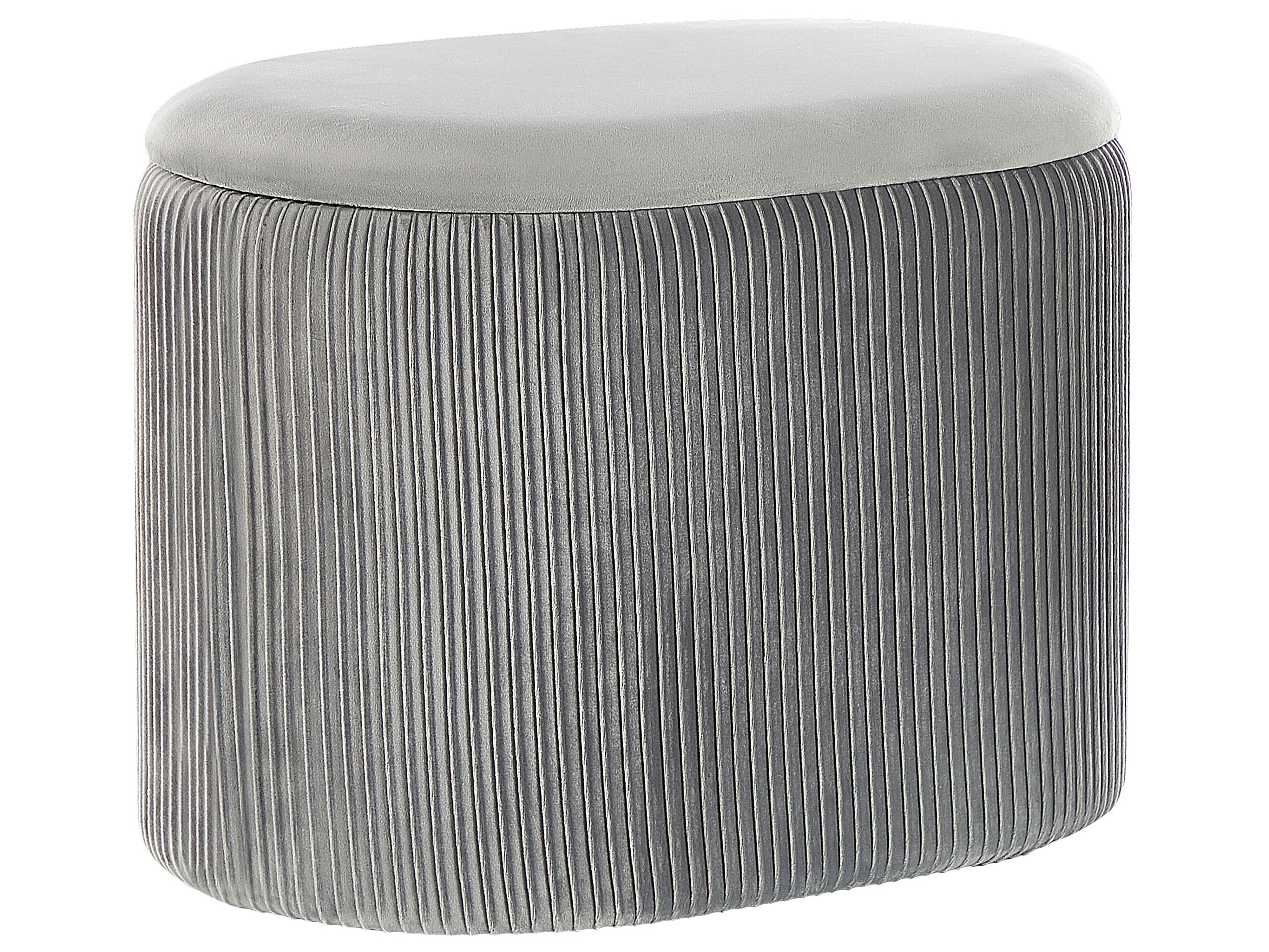 Storage Pouffe RICHLAND Velvet Light Grey