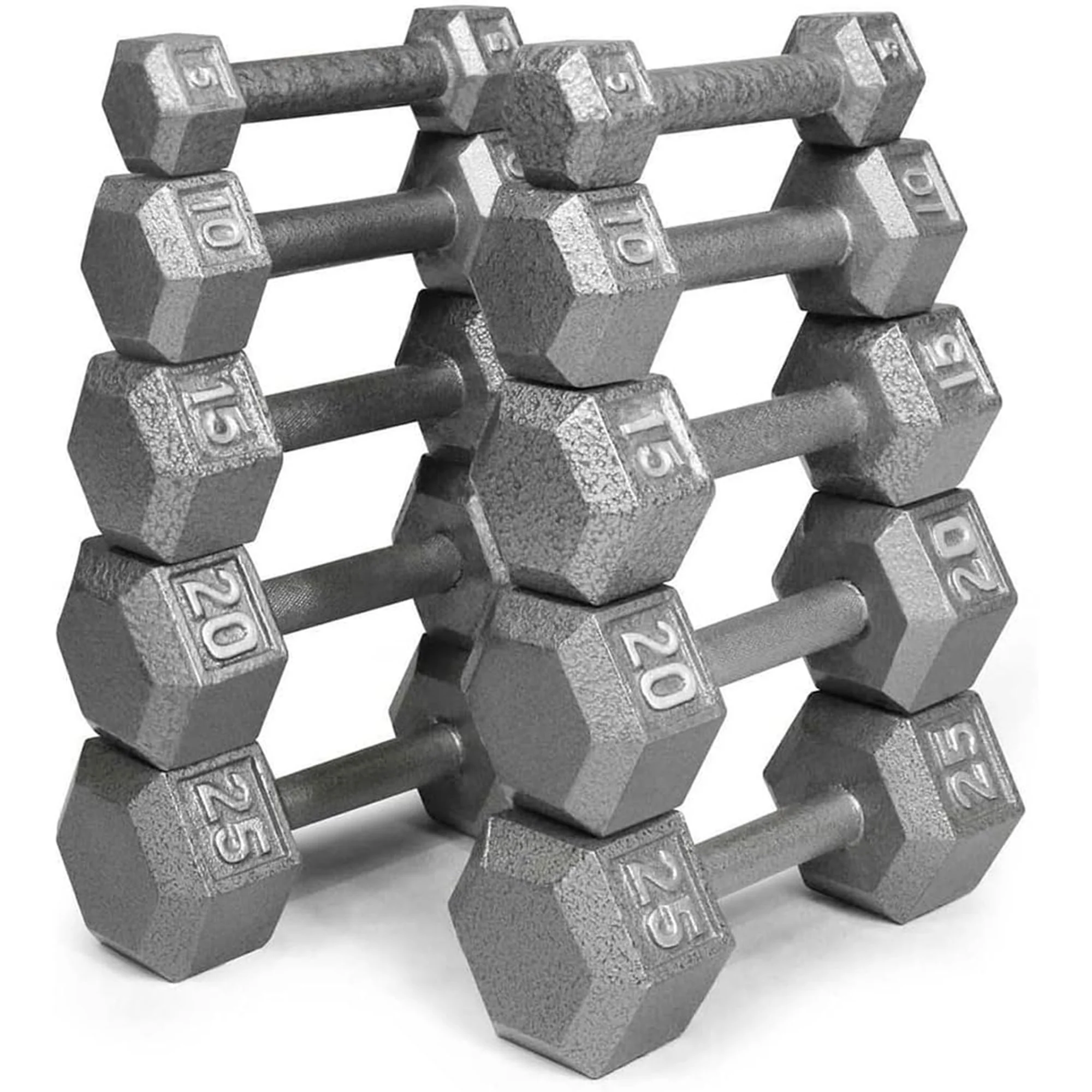 HolaHatha Hex Dumbbell with Rack, 5/10/15/20/25 lb (Black) - Image 16