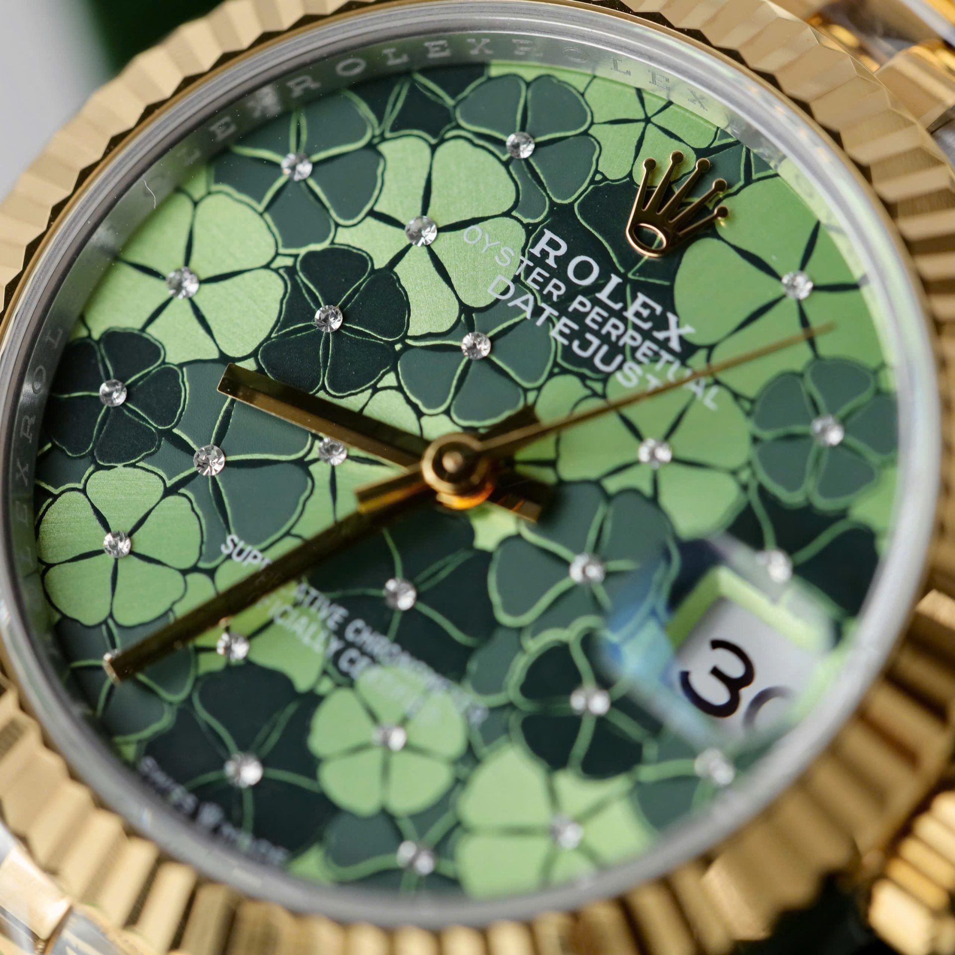 Rolex DateJust Replica Watch Women Green Flower Dial THB Factory 31mm - Top club
