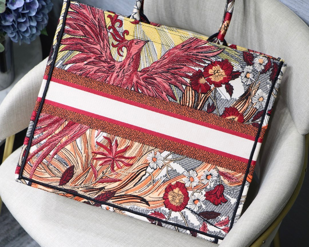 Christian Dior Large Dior Book Tote Red Multicolor, For Women, Women’s Handbags 16.5in/42cm CD1:1High-quality replica