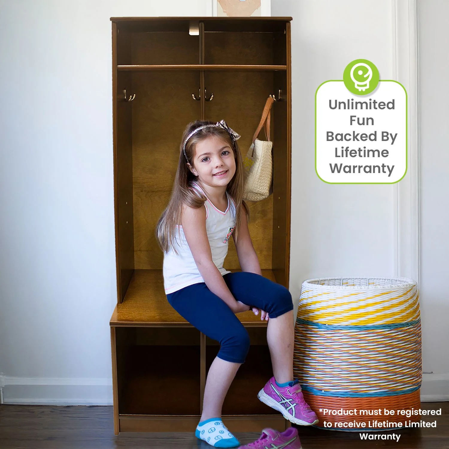 Little Partners Locker Cabinet Cubby Organizer, Learn 'N Store Wooden Classroom Cubbies Compartment Lockers for Storage of Toddlers and Kids Coats, Equipment, Backpacks - Espresso - Image 6
