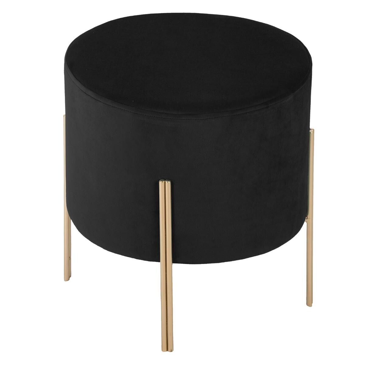 Stool "Living" Velvet, Black