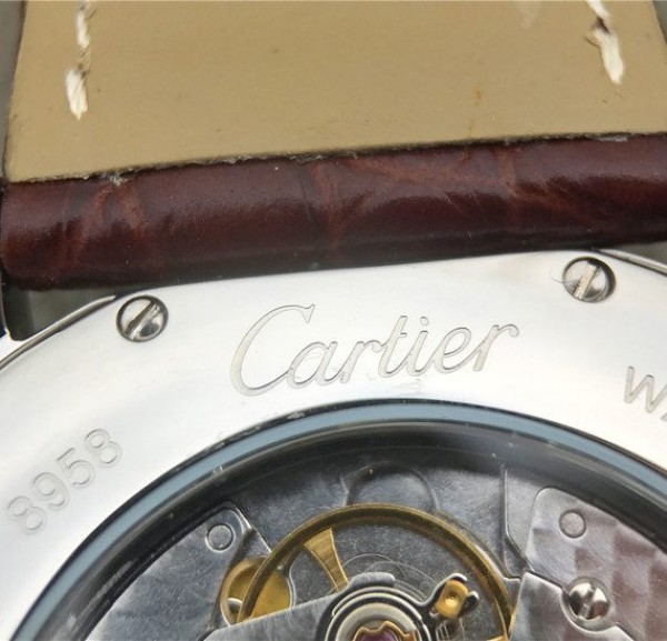 Replica Cartier Ronde De Cartier SS White Dial Diamonds Bezel Croco Strap A2892 - Top club