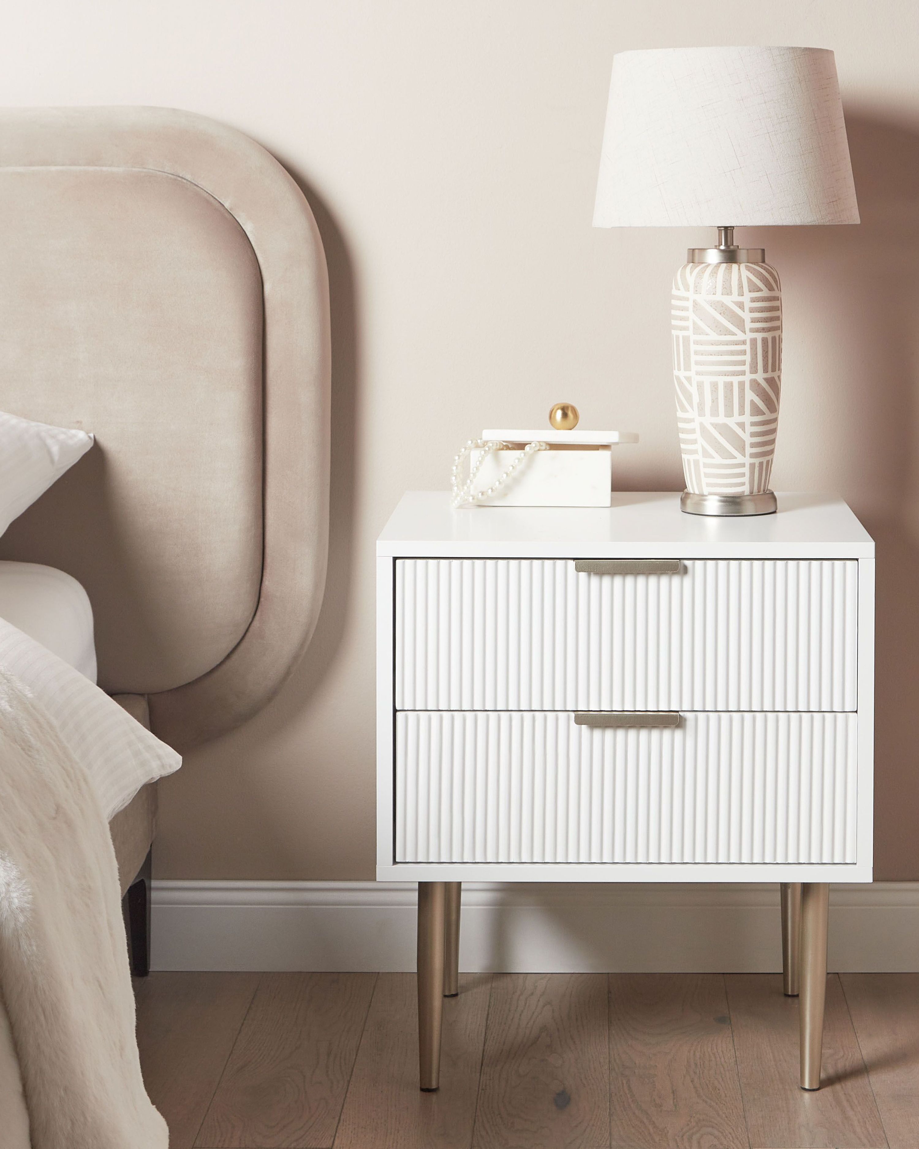 2 Drawer Bedside Table SOHO White