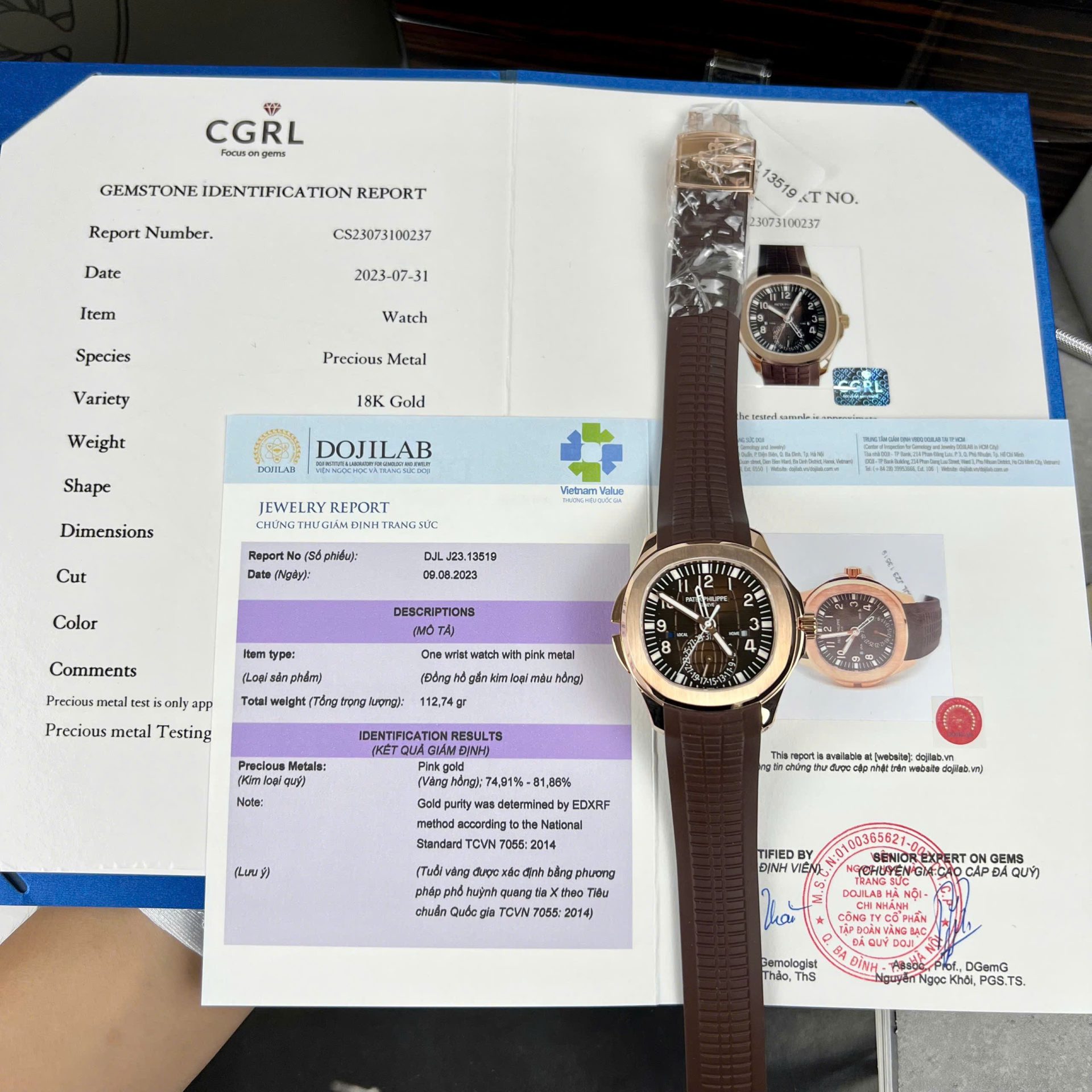 Patek Philippe Aquanaut 5164 Brown Dial Custom 18K Gold Wrapped 40.8mm - Elite Watch Atelier