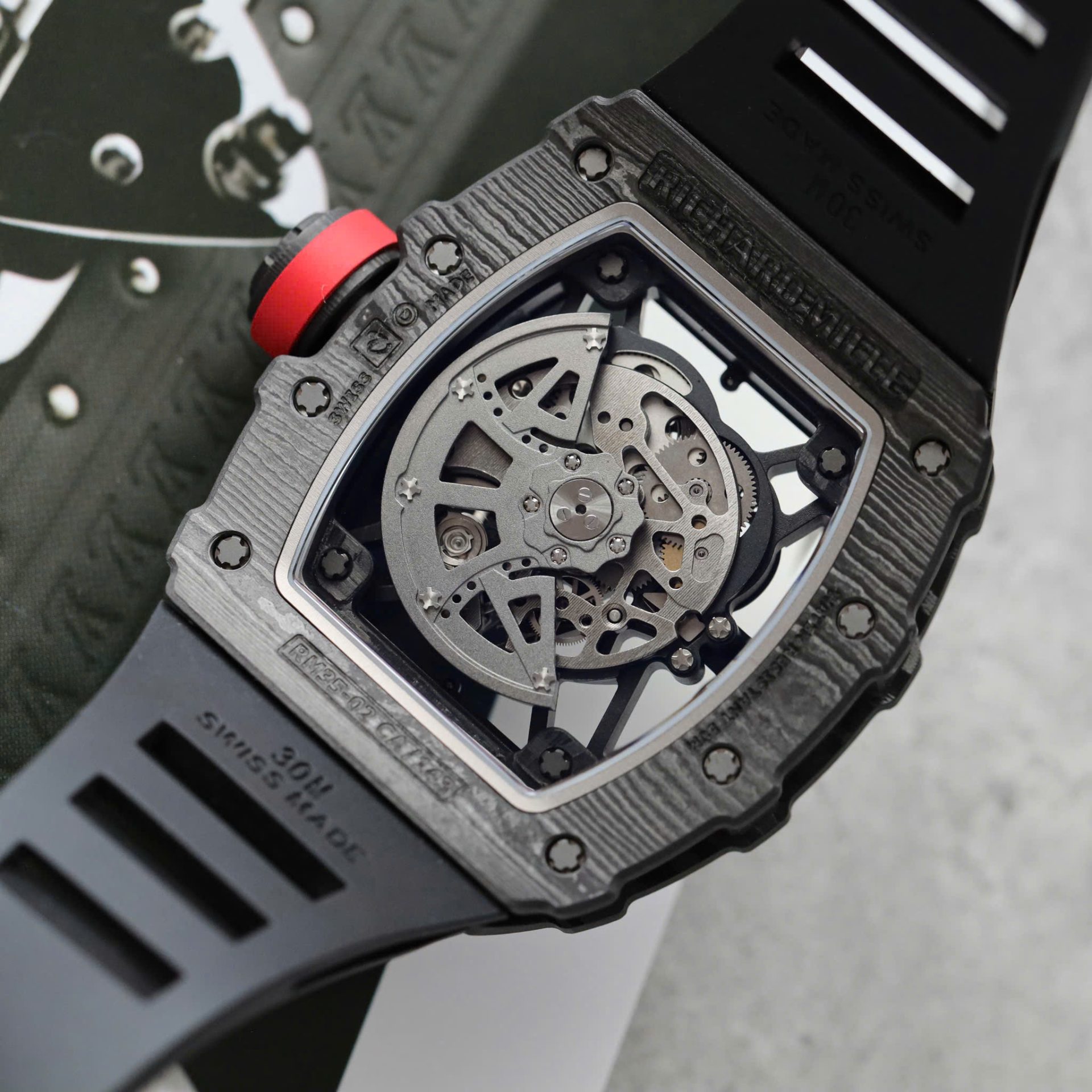 Richard Mille Rm35-02 Black Copies Watches Carbon Super Light ZF Factoy 44mm - Top club