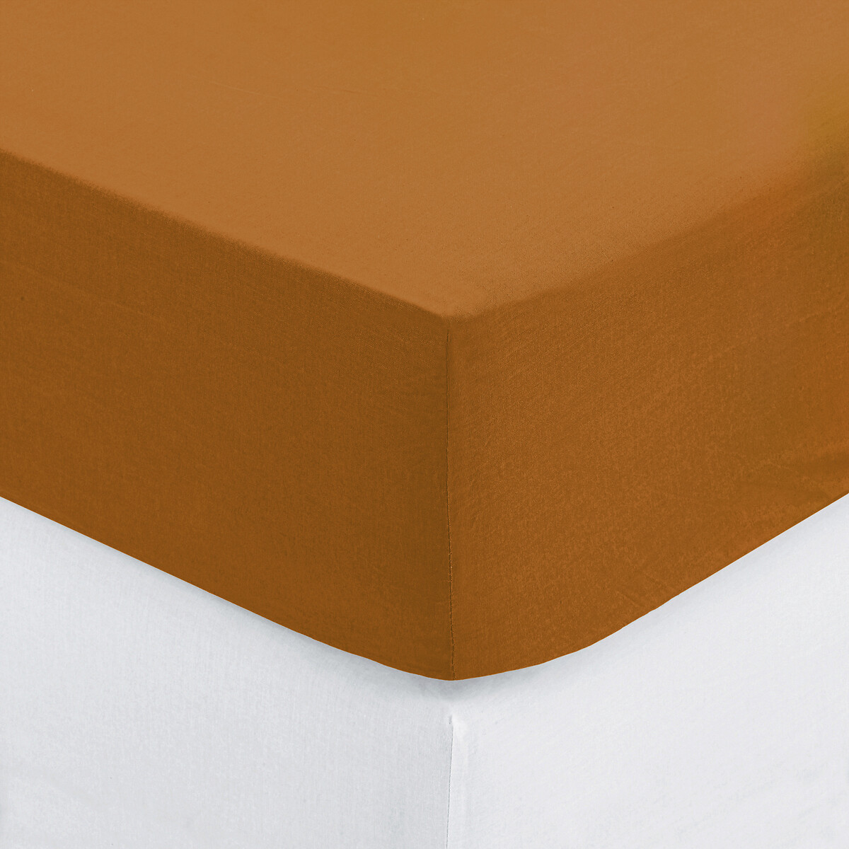 Fitted Sheet, cotton Cumin yellow, 160x200 cm