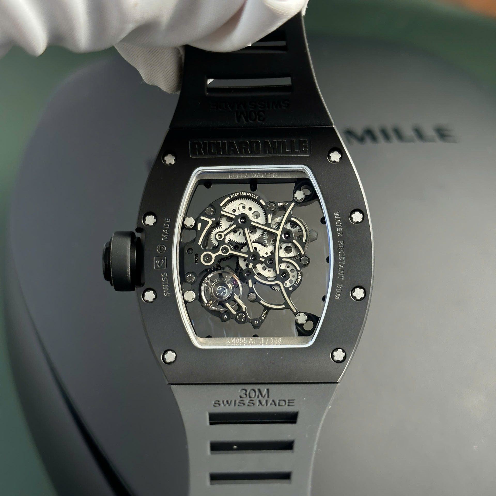 Richard Mille Replica Watch RM055 Black Ceramic Rubber Strap BBR Factory 42,7 49,9mm - Top club