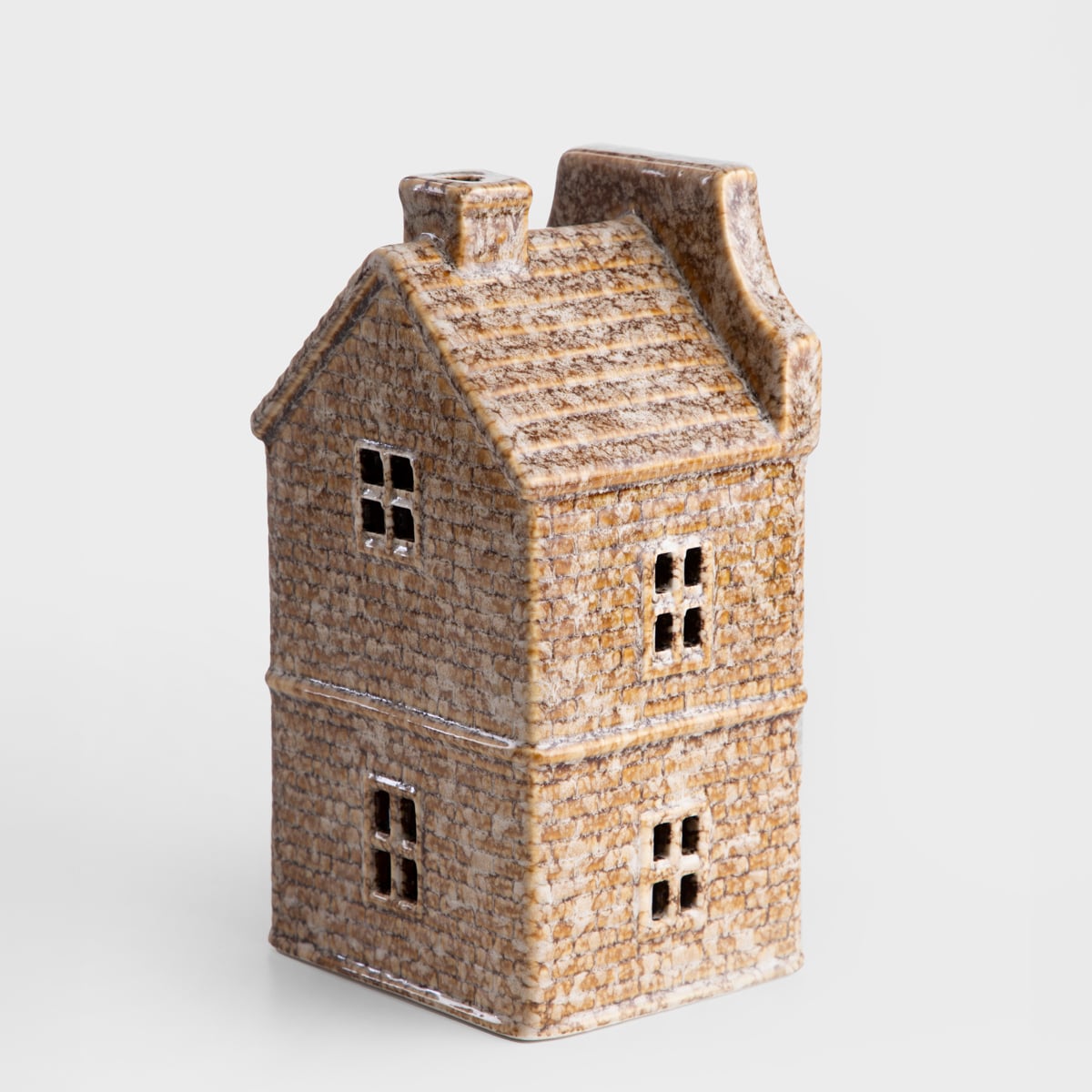 Domek LED CRISPO ceramiczny brązowy 11x10x21 cm